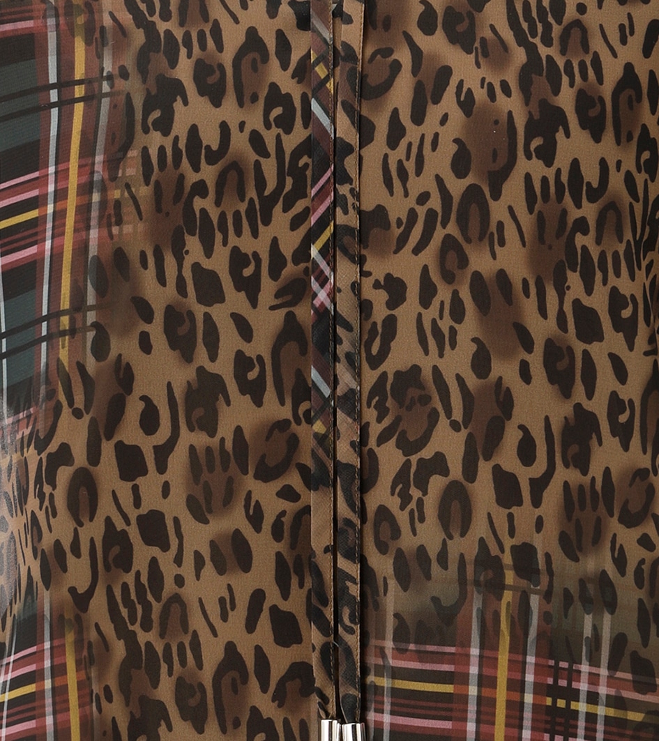 Aniston CASUAL Blouse à enfiler imprimé léopard avec carreaux colorés - NOUVELLE COLLECTION