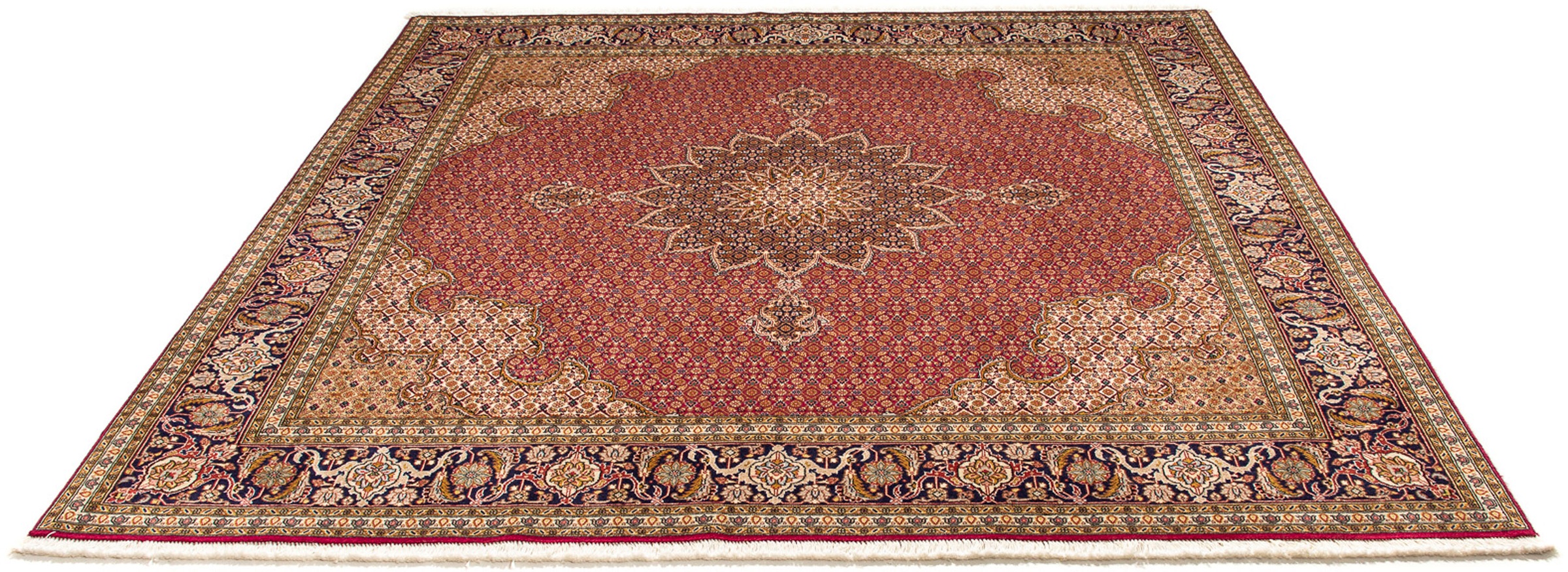 Image of morgenland Orientteppich »Perser - Täbriz quadratisch - 204 x 201 cm - dunkelrot«, quadratisch, 10 mm Höhe, Wohnzimmer, Handgeknüpft, Einzelstück mit Zertifikat bei Ackermann Versand Schweiz