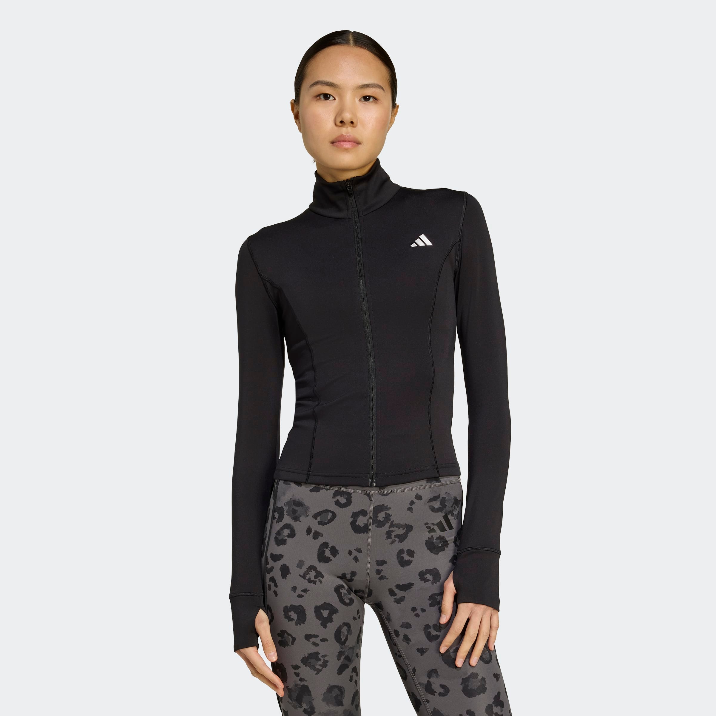 Image of adidas Performance Rollkragenpullover "OPTIME ESSENTIALS FULL-ZIP" aus Polyester und Elasthan