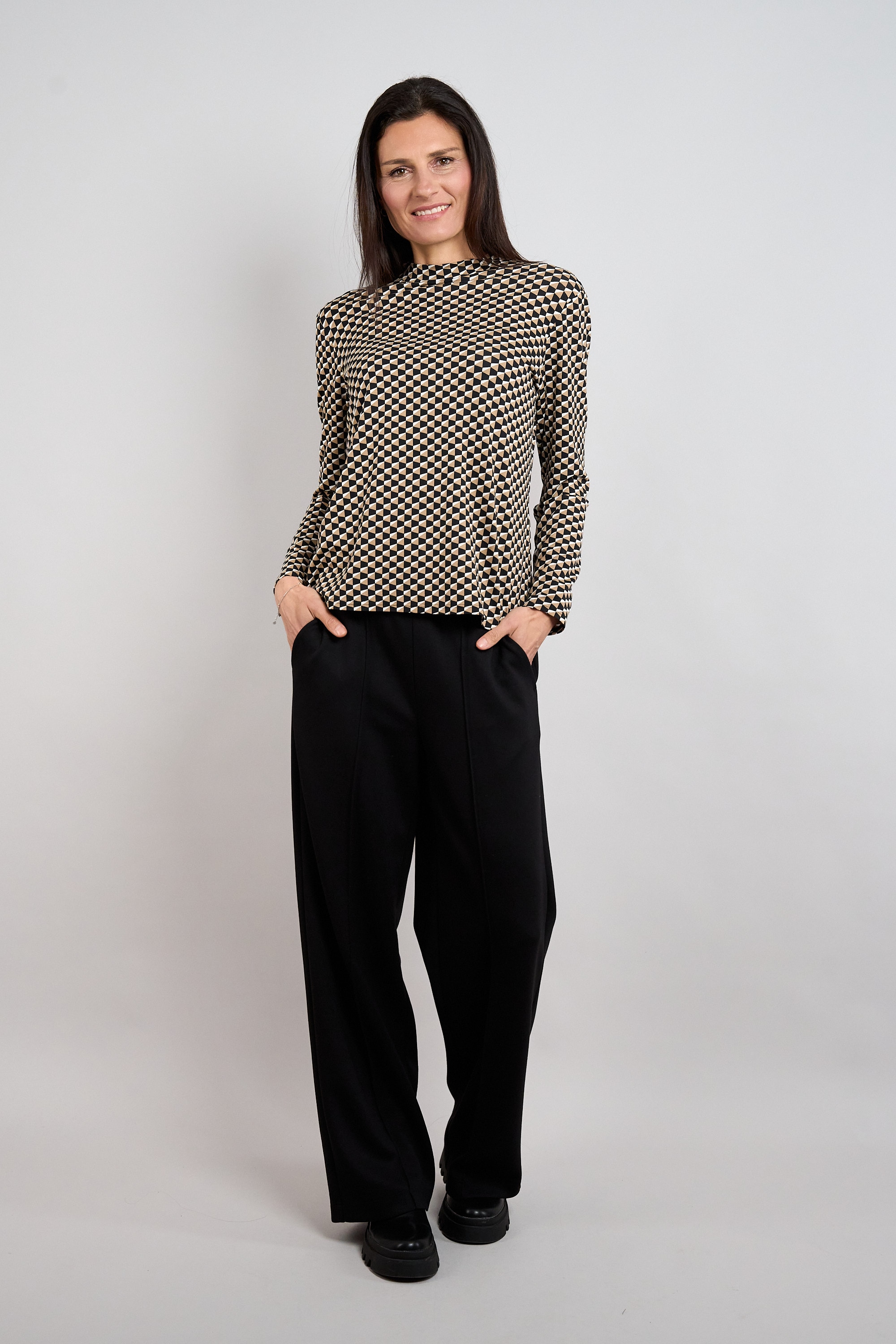 Seidel Moden Langarmshirt Langarmshirt mit Minimalprint - MADE IN GERMANY