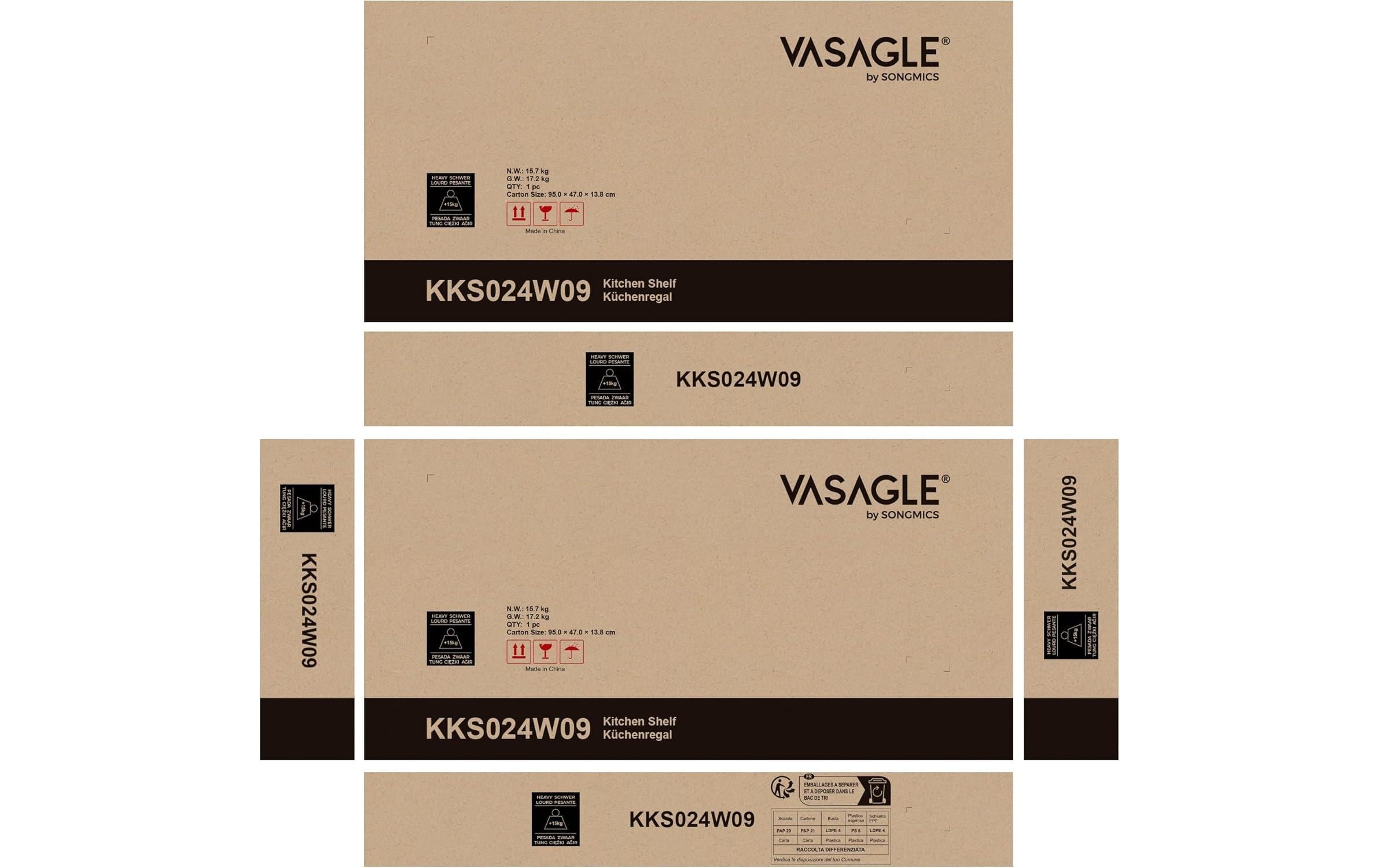 VASAGLE Étagère de cuisine »mit 6 Haken«