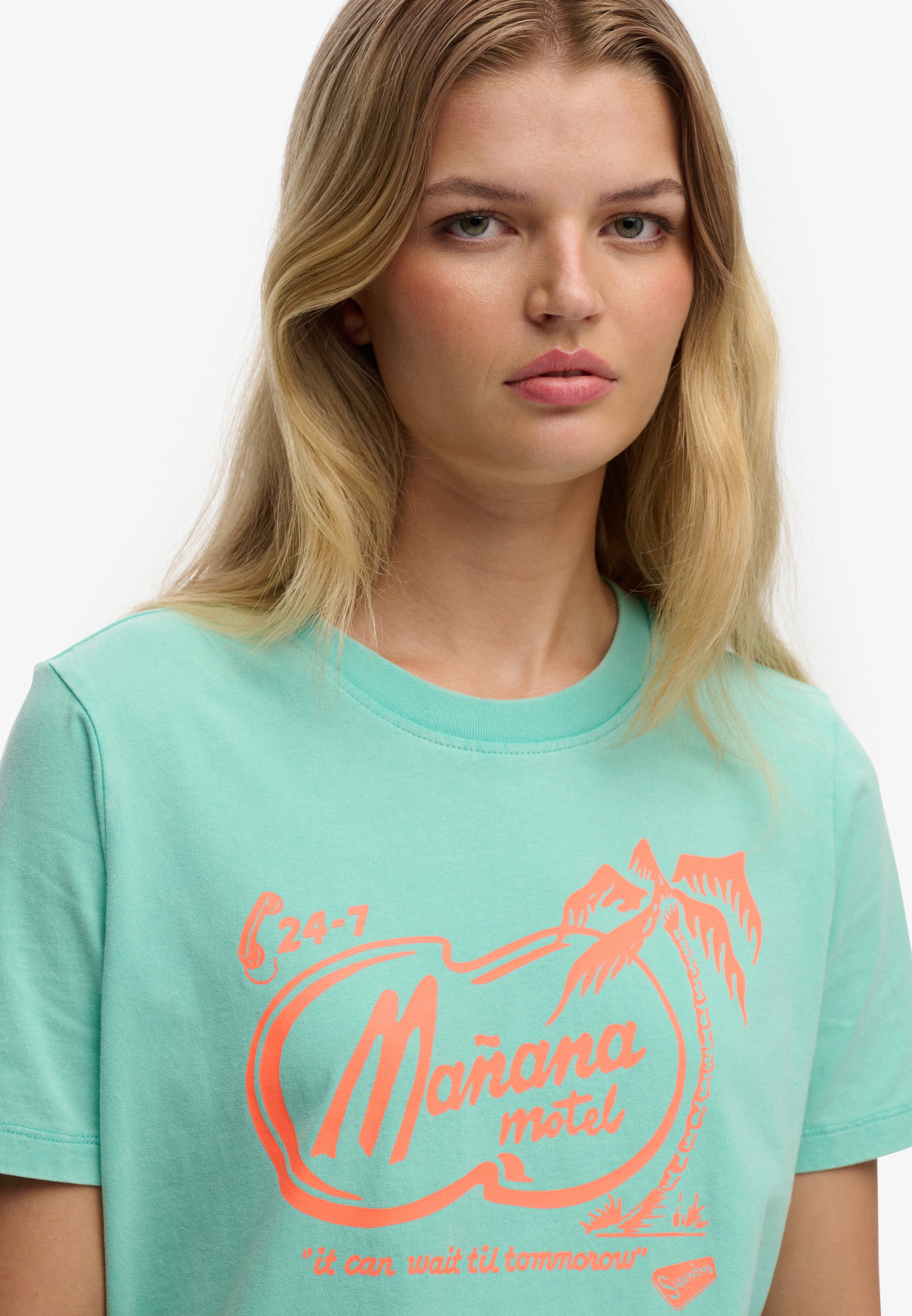 Superdry T-shirt imprimé »ROADSIDE TRADE RELAXED TEE« en coton jersey simple, Relaxed Fit, manches courtes