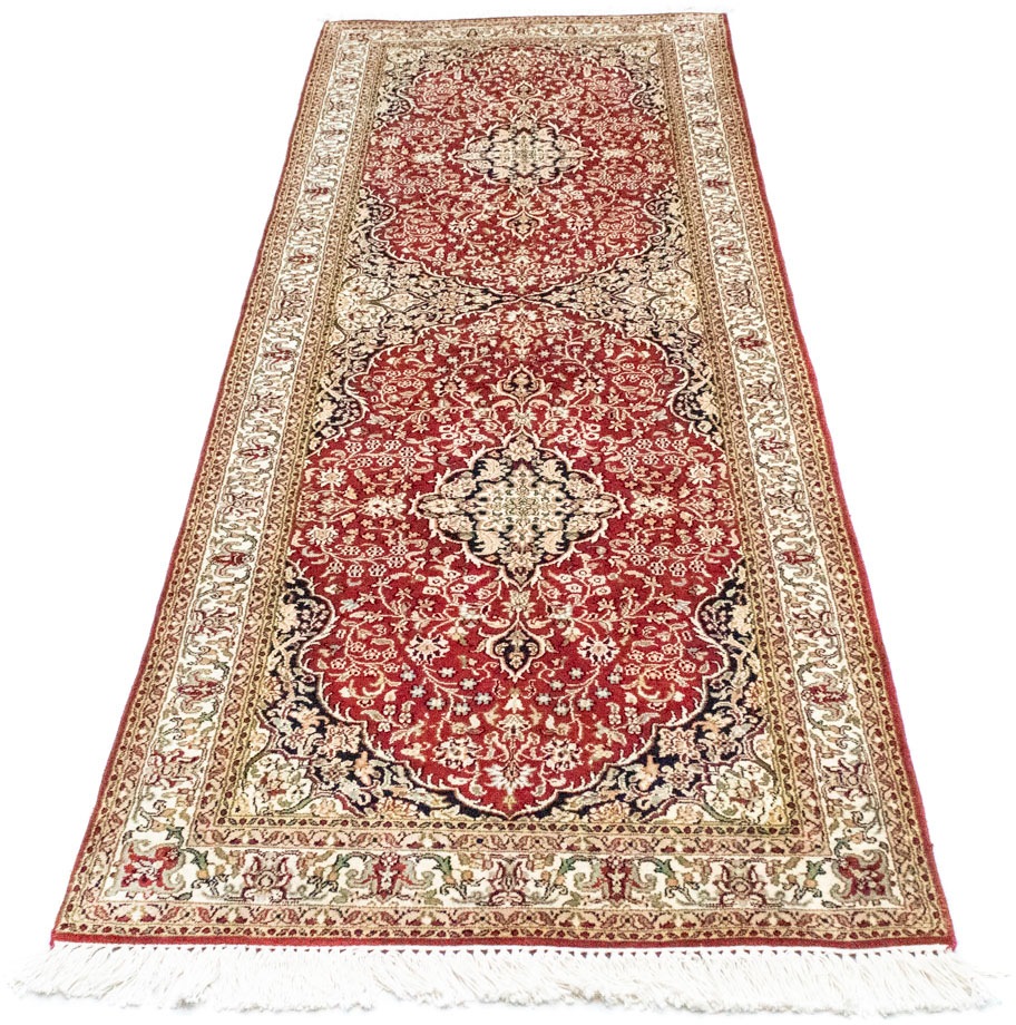 Image of morgenland Läufer »Kaschmir Seide Teppich handgeknüpft rot«, rechteckig, 8 mm Höhe bei Ackermann Versand Schweiz