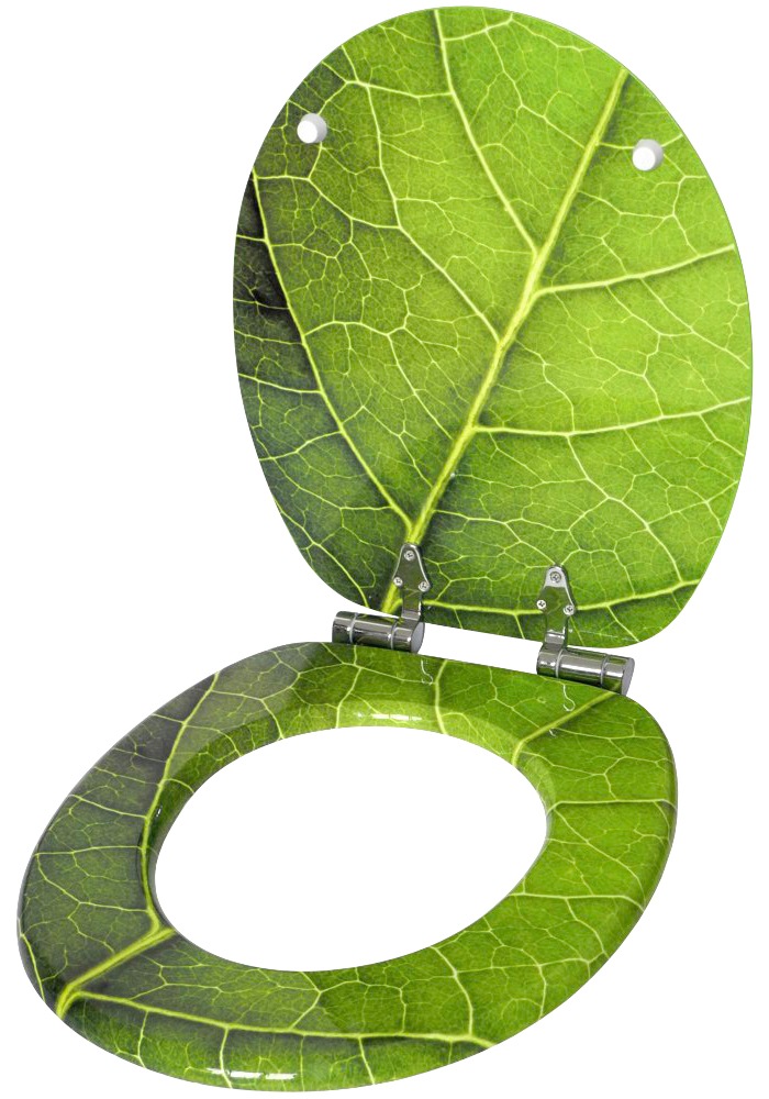 Sanilo Badaccessoire-Set »Blatt« bestehend aus WC-Sitz, Badteppich und Waschbeckenstöpsel