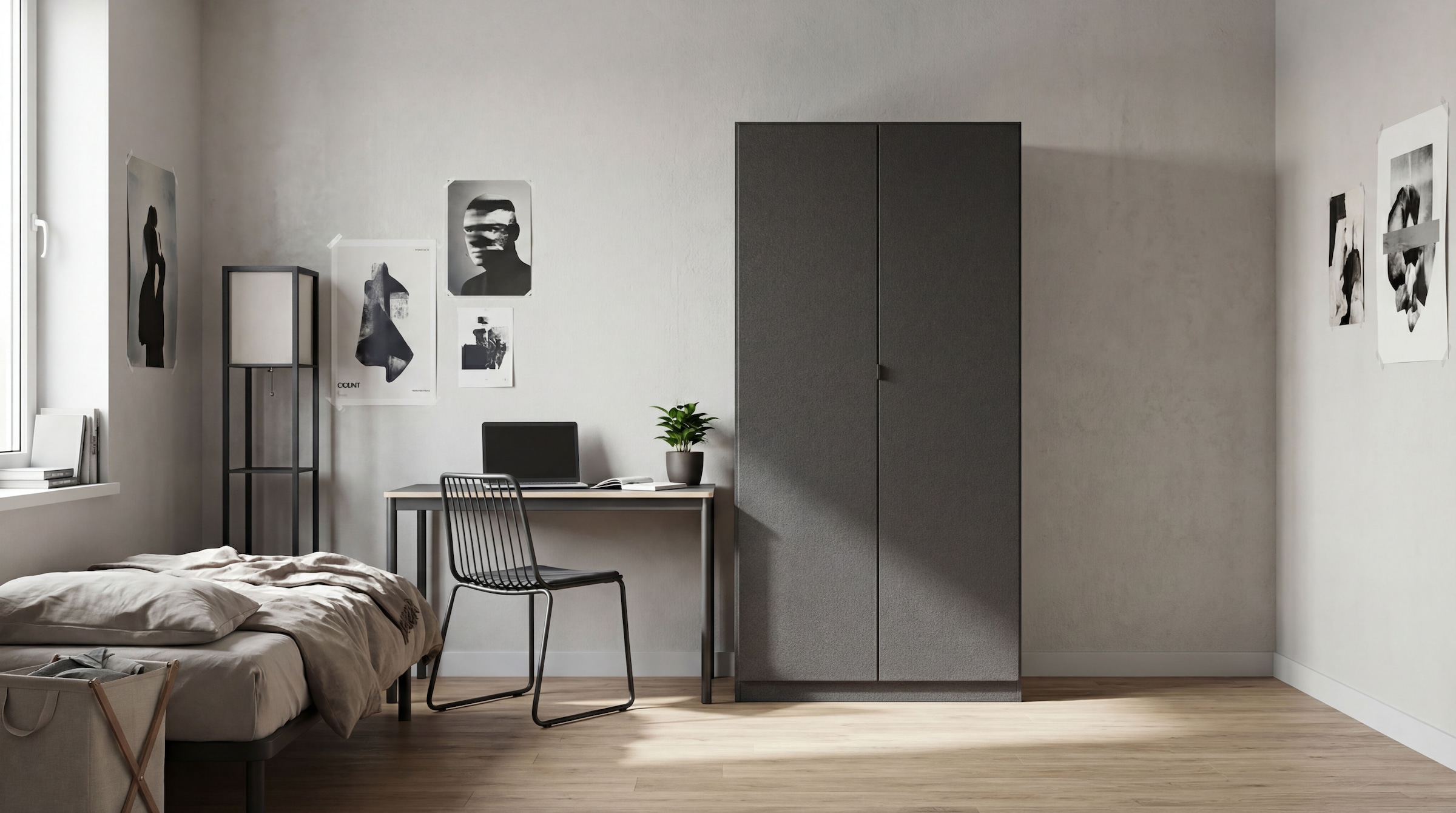 rauch Kleiderschrank »Drehtürenschrank Schrank Garderobe Wäscheschrank Ankleide ONTARIO« Breite 91 cm,  in schlichtem Stil mit Metallgriff in Graumetallic MADE IN GERMANY
