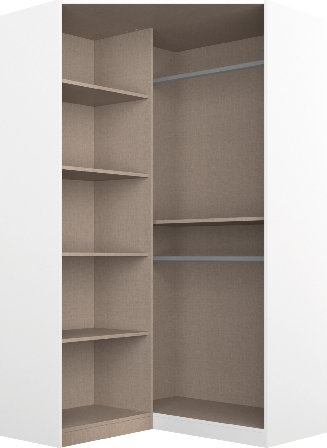 rauch Eckkleiderschrank »Kleiderschrank Schrank Garderobe Wäscheschrank COSTA Grösse 117x104 cm« in 3 Ausstattungen BASIC/CLASSIC/PREMIUM,  mit Spiegel, voll ausgestattet mit viel Stauraum MADE IN GERMANY