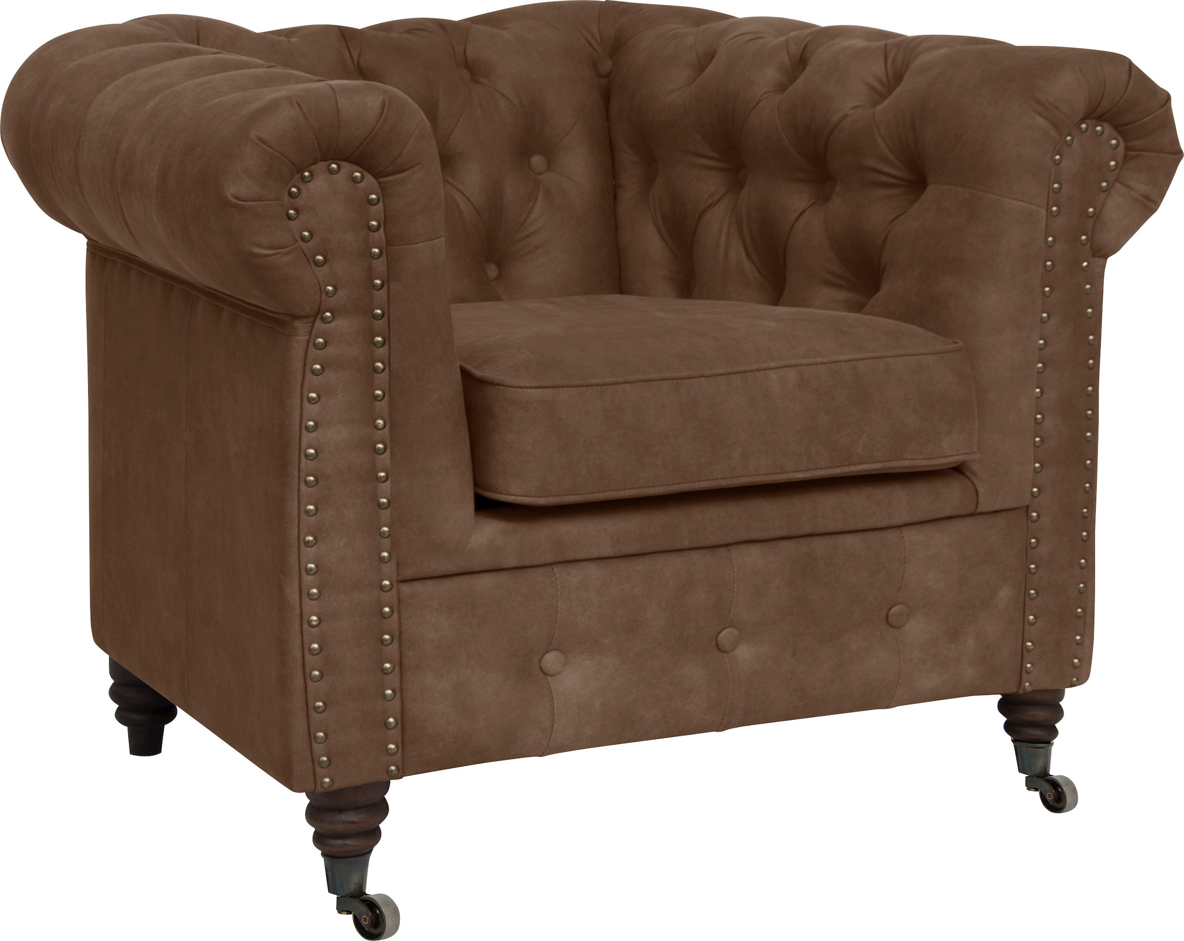 Home affaire Chesterfield-Sessel »Aarburg Sessel« aufwändige Knopfheftung und Ziernägel im Chesterfield-Design