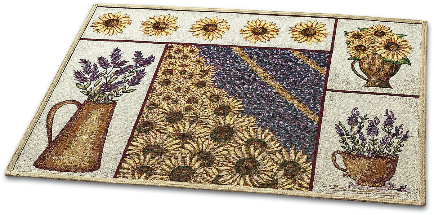 Image of Dreams Fussmatte »Gobelin«, rechteckig, 5 mm Höhe, Schmutzfangmatte, Sonnenblumen/Lavendel-Design bei Ackermann Versand Schweiz