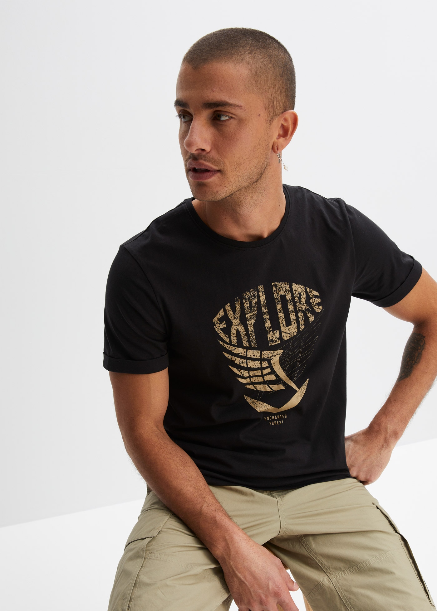 Image of bonprix T-Shirt Regular Fit Passform, Kurzarm, reine Baumwolle