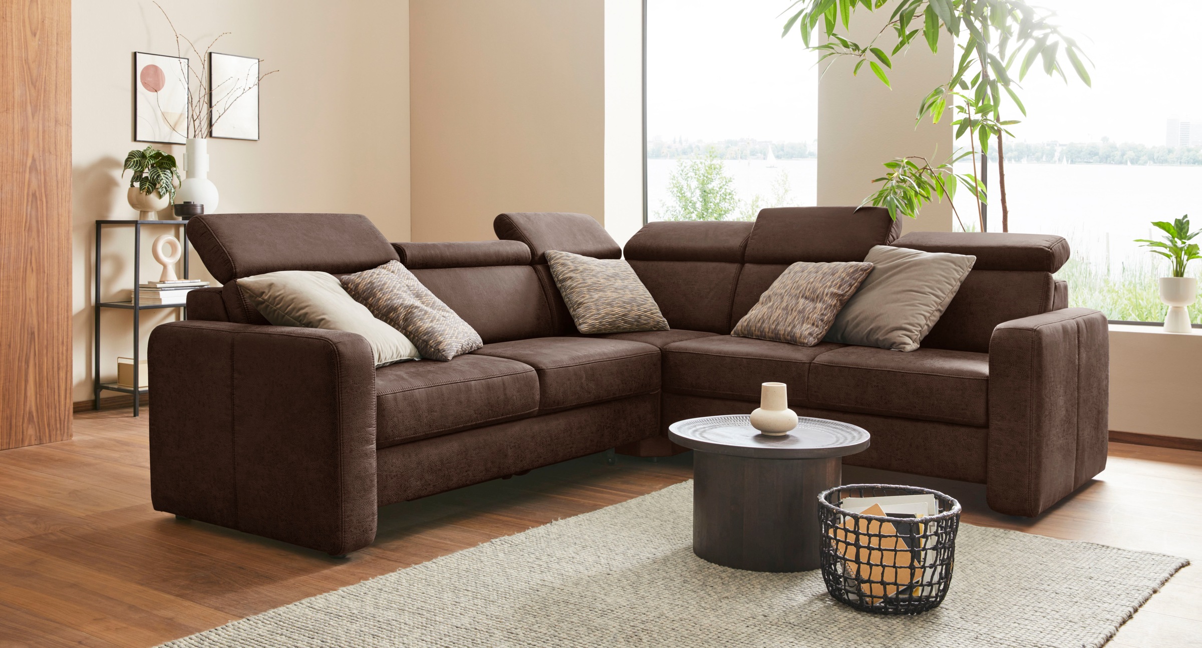 sit&more Ecksofa »Bologna L-Form« Kopfteilverstellung, wahlweise mit Bettfunktion und Schubkasten