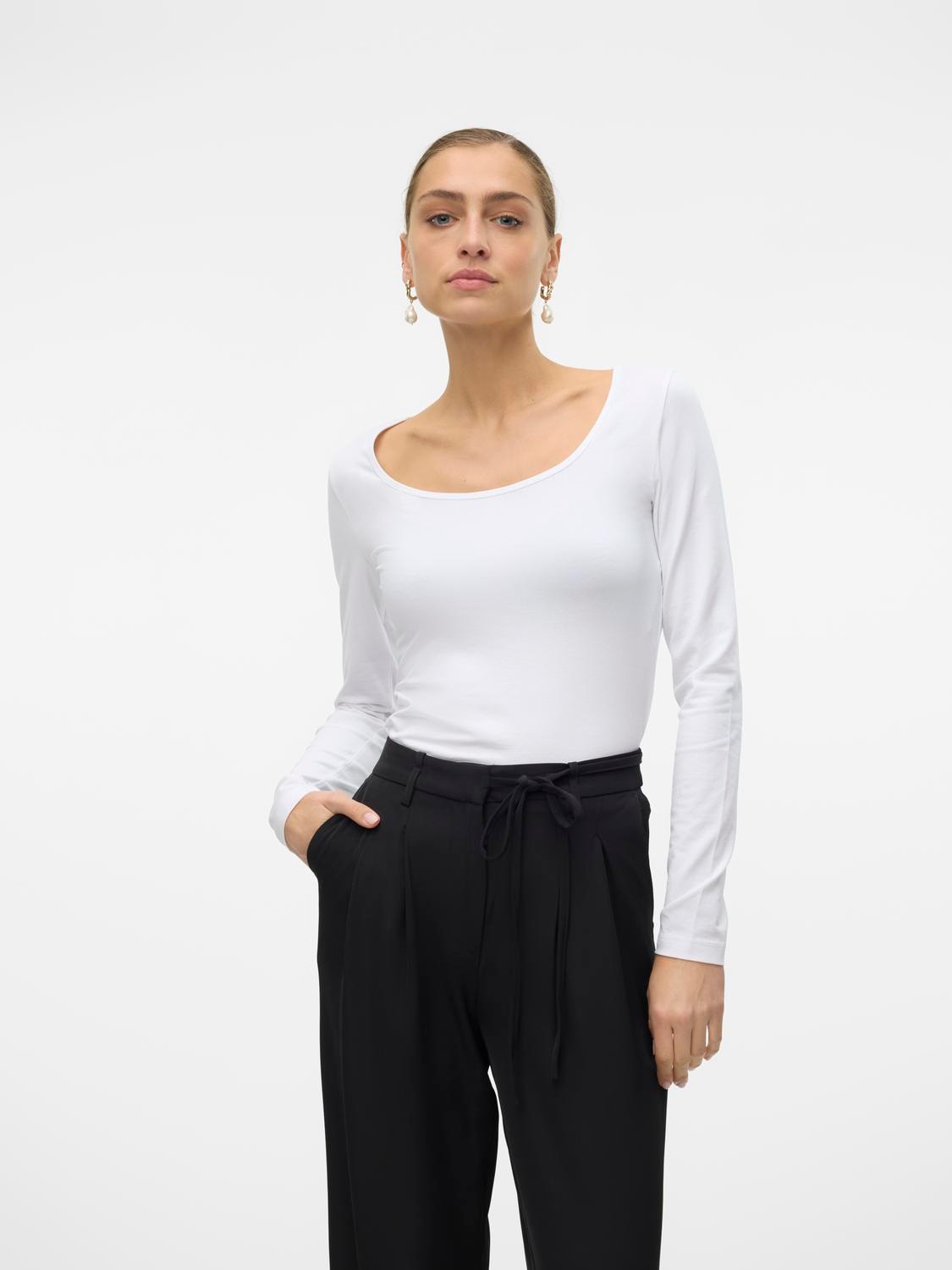 Image of Vero Moda Langarmshirt "VMLULU LS U-NECK TOP JRS GA NOOS"