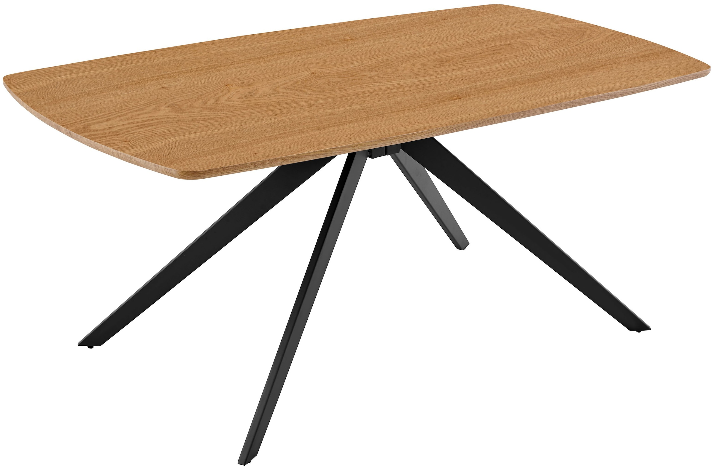 Image of byLIVING Esstisch "JASON" Tischplatte Eiche natur, bis 100 kg, Spinnenfussgestell, 6 Sitzplätze