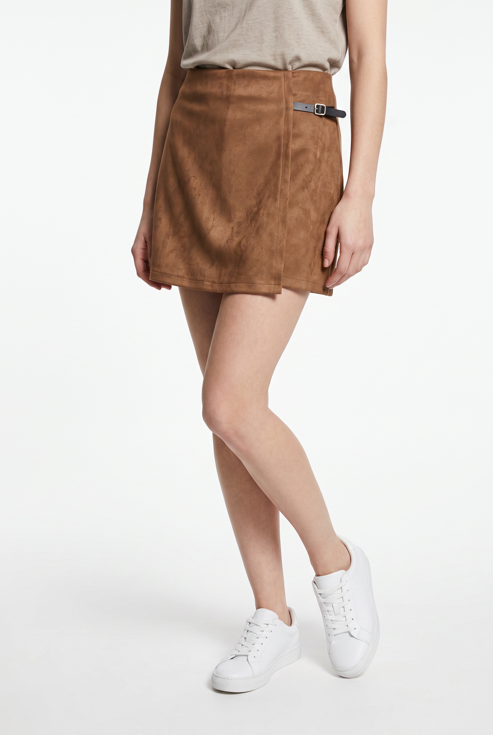 ONLY Jupe-culotte »ONLTAVIA HW FAUX SUEDE SKORT PNT« mélange de matériaux, imitation daim