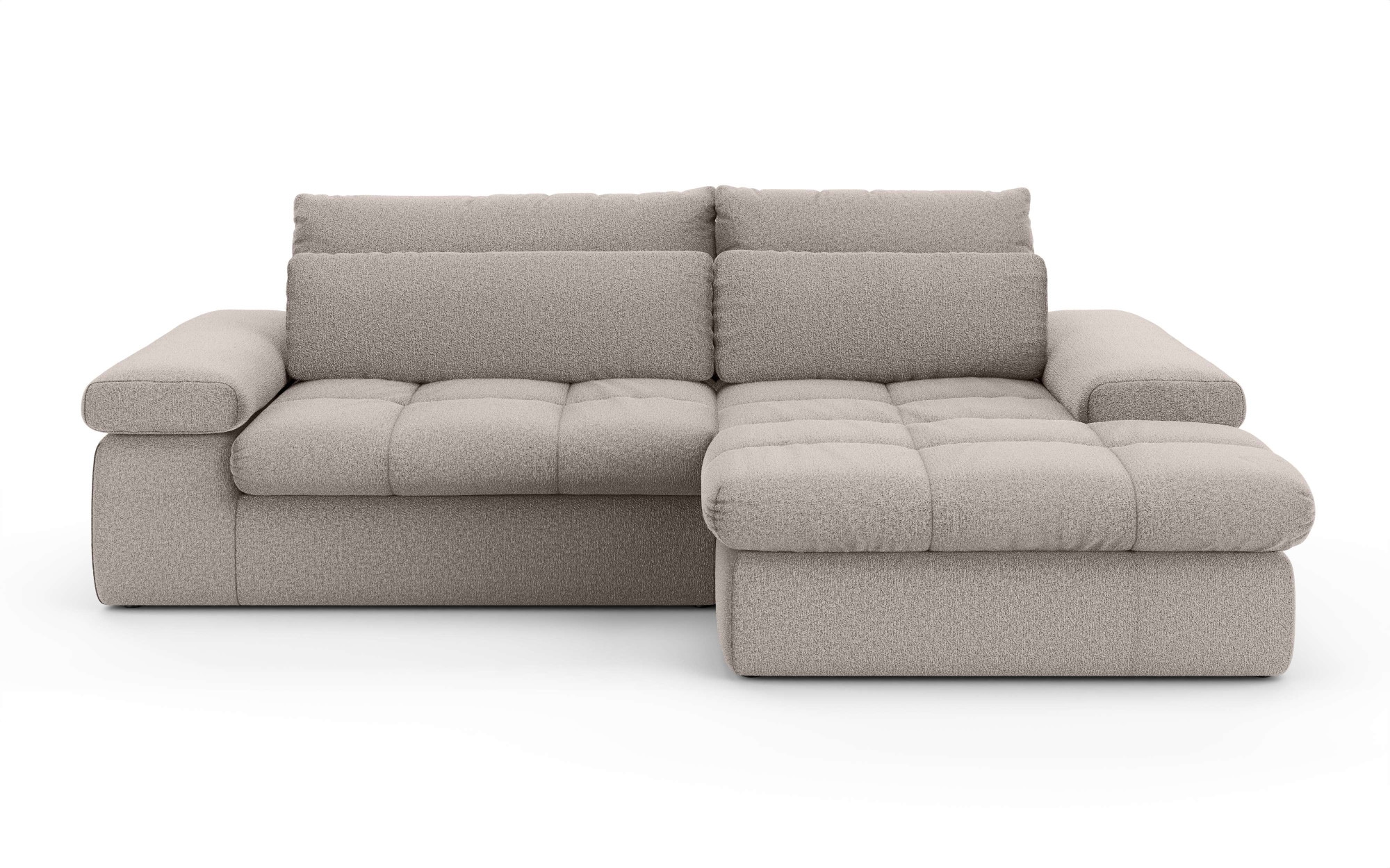 Home affaire Ecksofa »ALVERIE mit Recamiere, moderne Steppung, Masse: B/T/H 274/203/106 cm«, L-Form mit Wellenunterfederung, mit 4 Rückenkissen, pflegeleicht Stoff