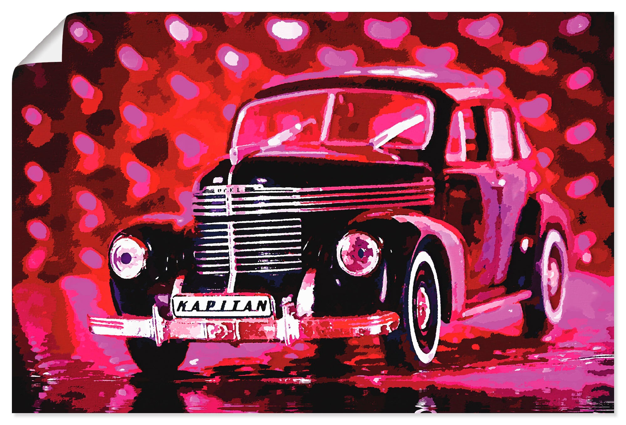 Image of Artland Wandbild »Opel Kapitän - Pretty In Pink«, Auto, (1 St.), in vielen Grössen & Produktarten - Alubild / Outdoorbild für den Aussenbereich, Leinwandbild, Poster, Wandaufkleber / Wandtattoo auch für Badezimmer geeignet bei Ackermann Versand Schweiz