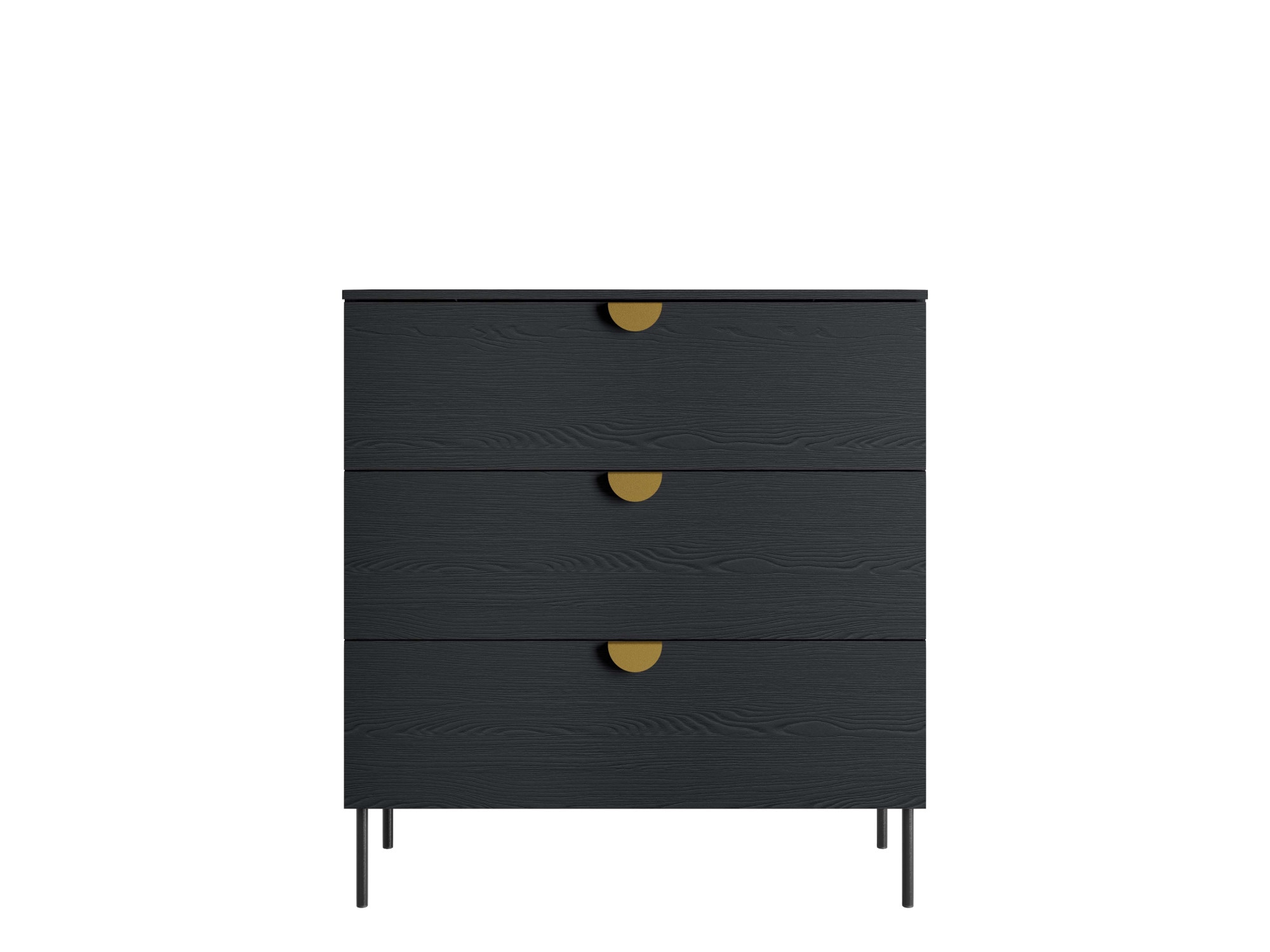 Leonique Kommode »BELLOT Sideboard mit 3 Schubladen, Masse B/T/H: 100/40/107 cm«, auf Metallfüssen, mit goldfarbenenen Metallgriffe
