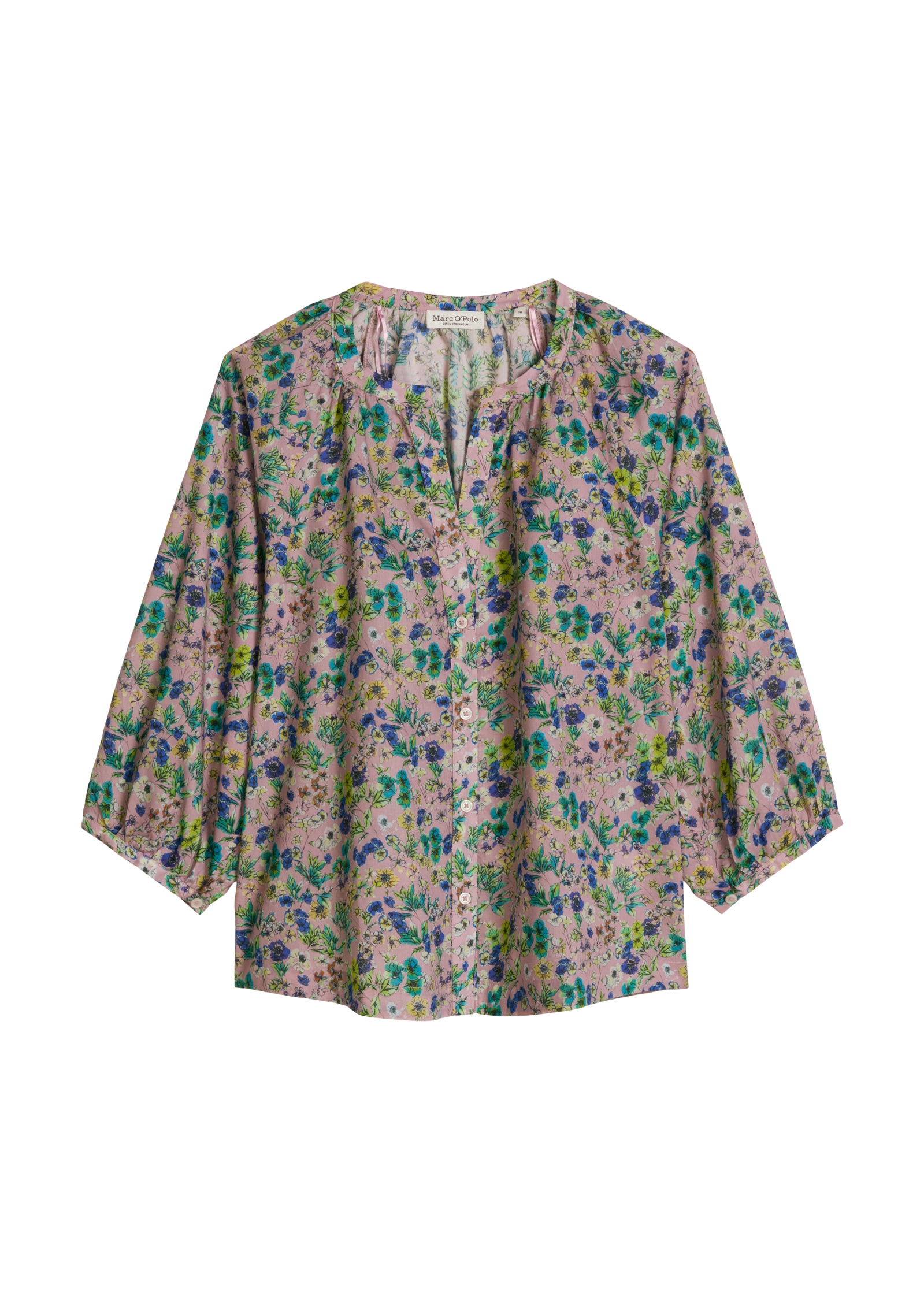 Marc O'Polo Blouse à enfiler relaxed aus bedrucktem Baumwoll-Voile, Alloverprint