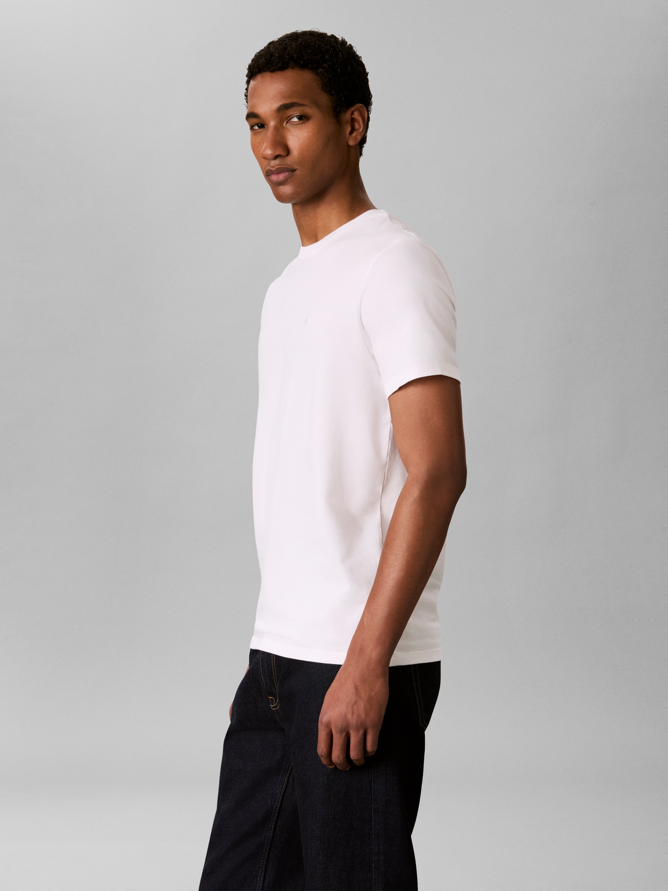 Calvin Klein T-shirt »2 Pack SS STRETCH COTTON SLIM TEE« Paquet, 2 col rond, coupe slim