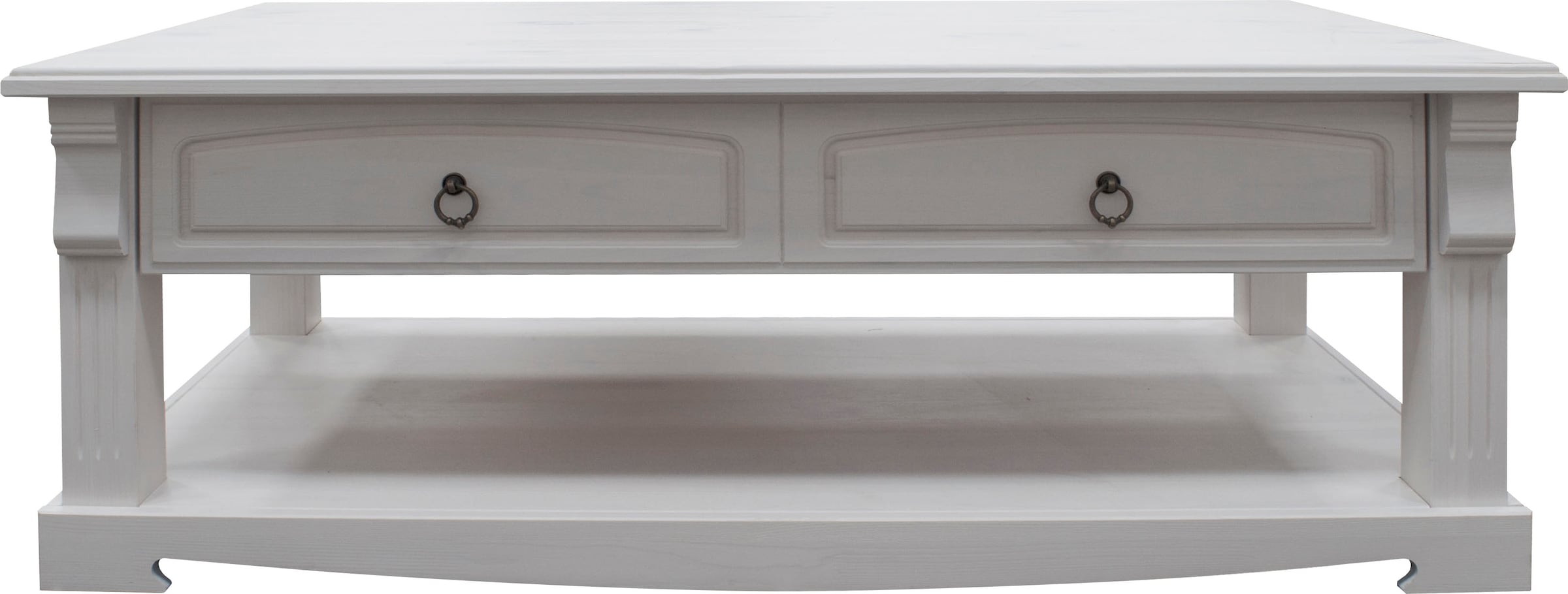 Home affaire Couchtisch »Anna«, (Gesamtmasse (B/T/H): ca. 120/65/43 cm), Kaffeetisch mit Schublade und Ablage, Massivholz, FSC®