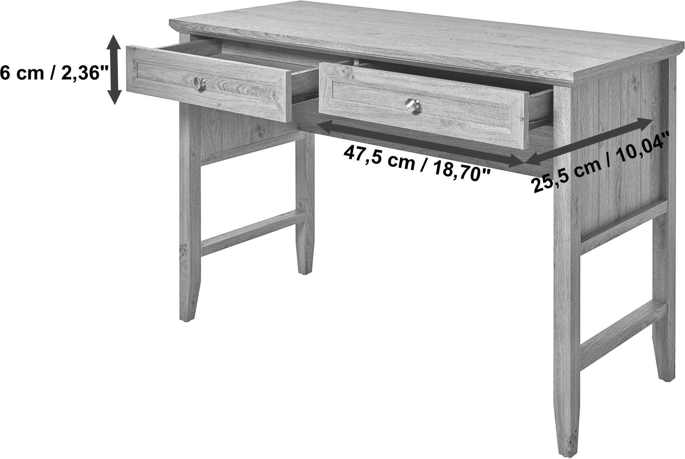 Jahnke Bureau »CLASSIC D 120« bureau, coiffeuse, console, 2 tiroirs, largeur : 120 cm