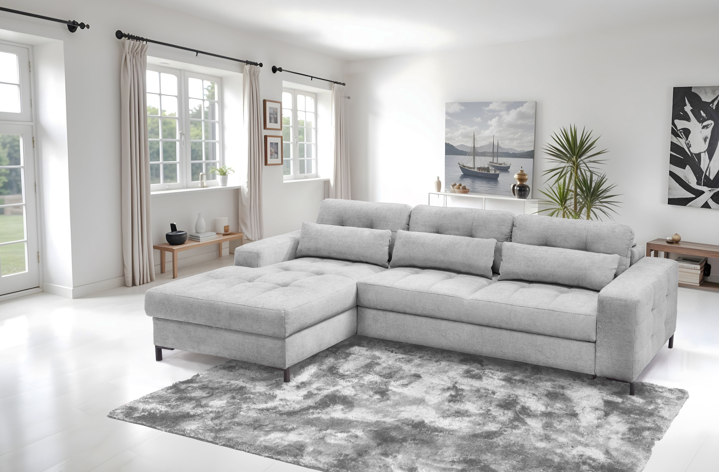 Image of exxpo - sofa fashion Ecksofa "Bonito, mit Rücken- und Sitztiefenverstellung, inkl. Bett & Bettkasten" Sitztiefenverstellung,Höhenverstellung