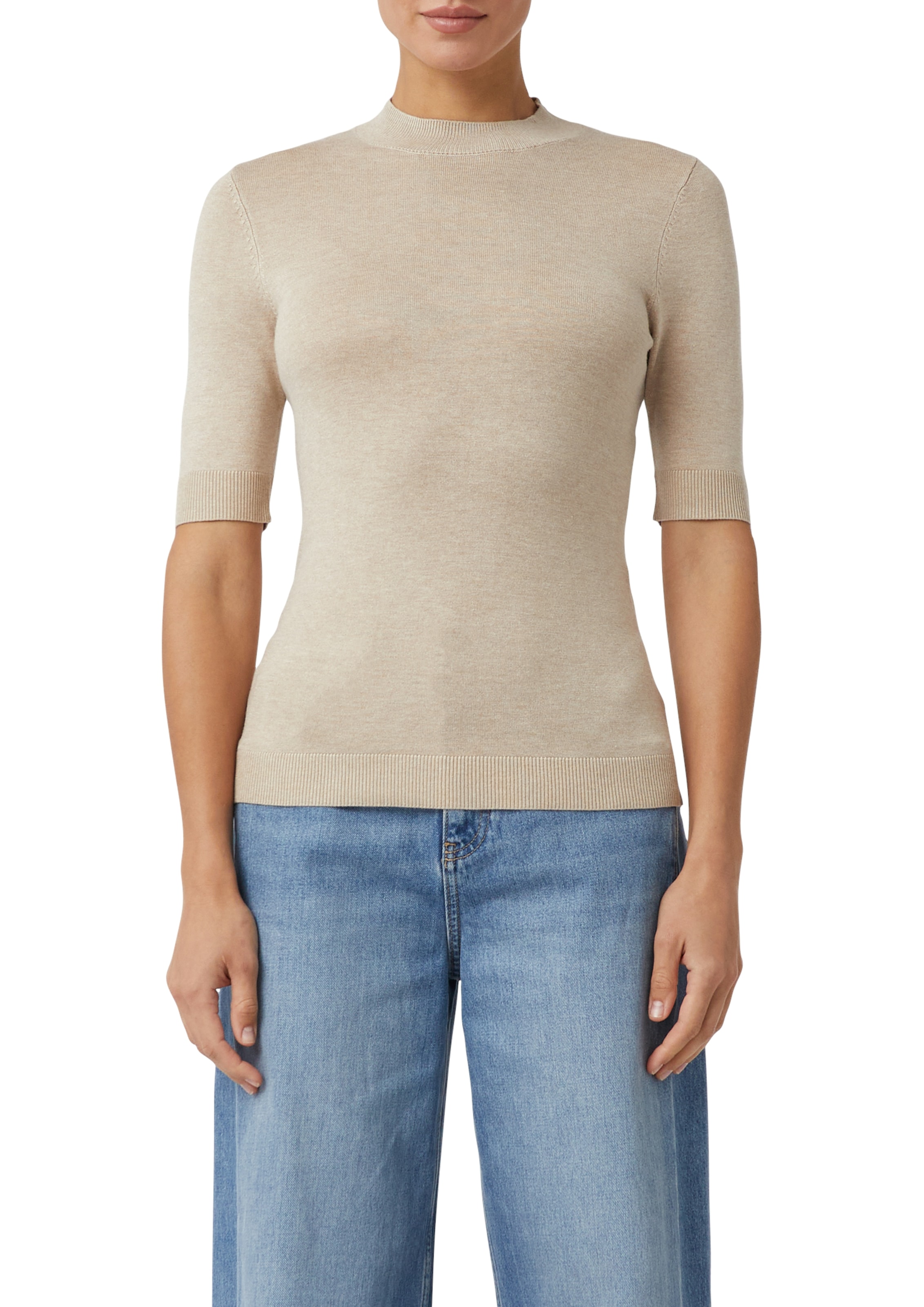 Comma Pull en tricot halbarm, mit Stehkragen