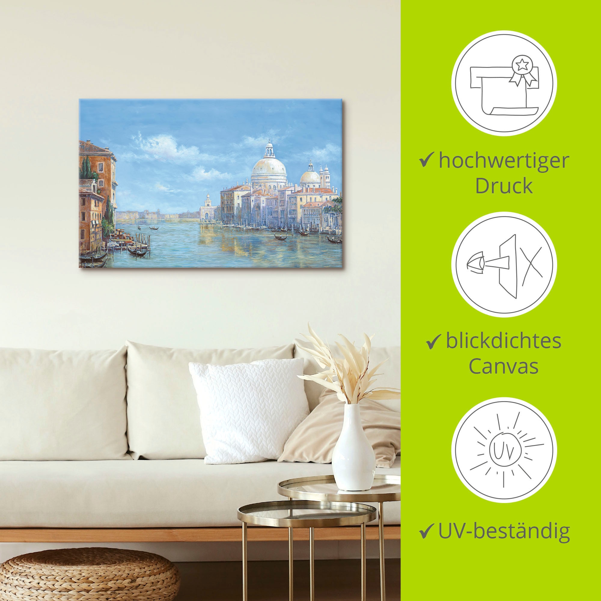 Artland Tableau sur toile »Venedig« 1 cuis tlg. auf Holzrahmen gespannt