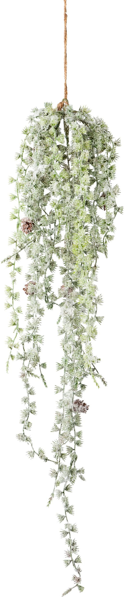Creativ green Winterliche Kunstpflanze »Weihnachtsdeko«, Hängezweige mit Zapfen, beschneit
