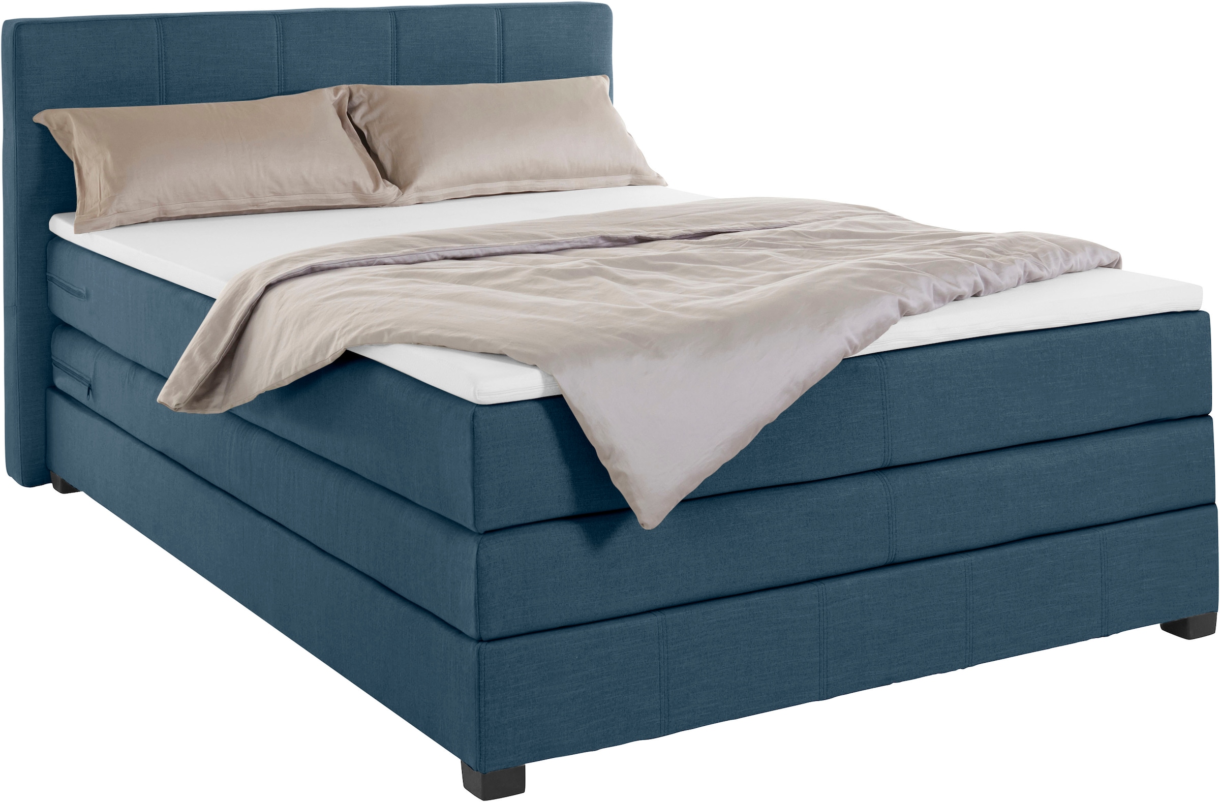 GOODproduct Boxspringbett »Peetu« Taschenfederkern-Matratze, in 4 Breiten und 4 Farben, incl. Topper