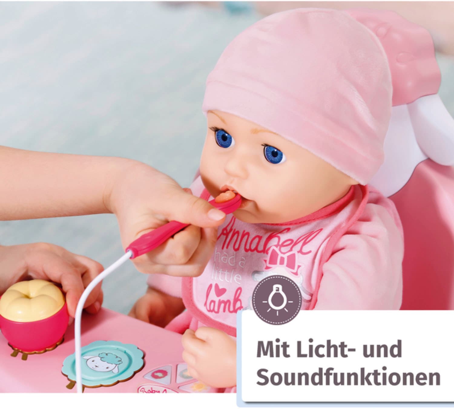 Baby Annabell Puppenhochstuhl »Lunch Time Tisch«, mit Licht- und Soundeffekten