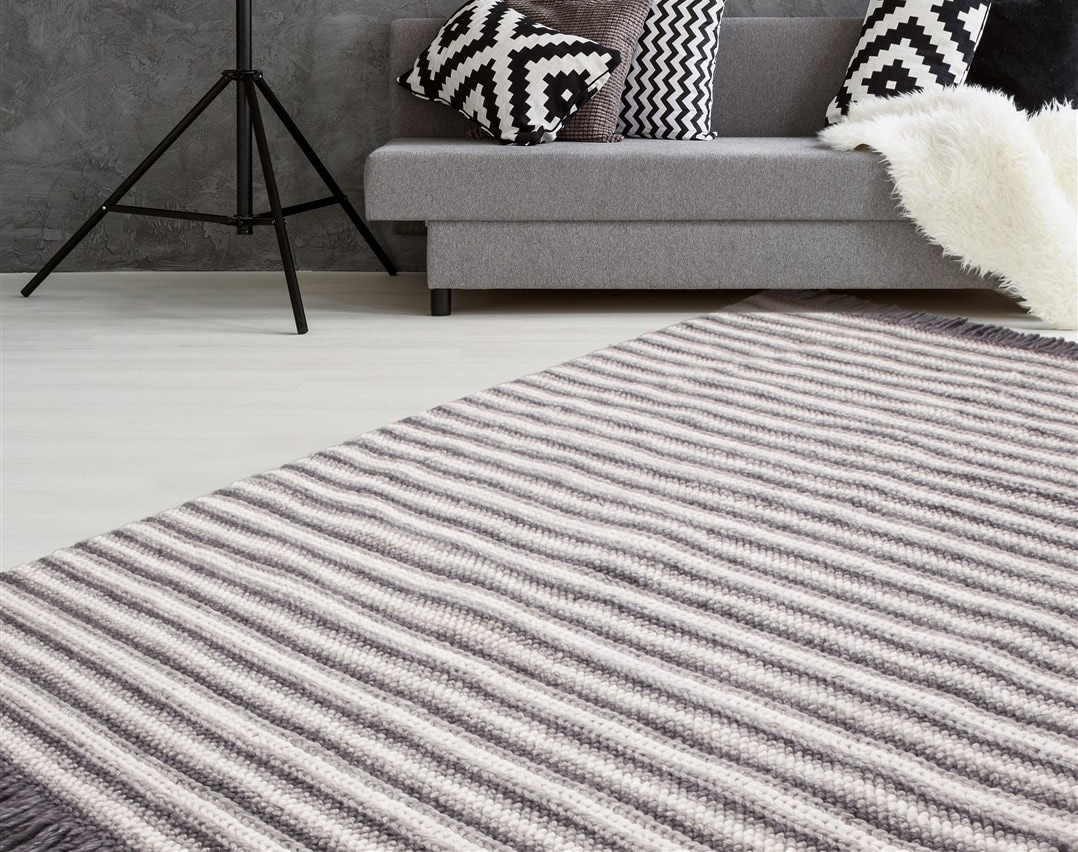 Image of calo-deluxe Teppich "Bature 400" rechteckig 10 mm Höhe Wolle und Viskose mit Fransen, Wohnzimmer
