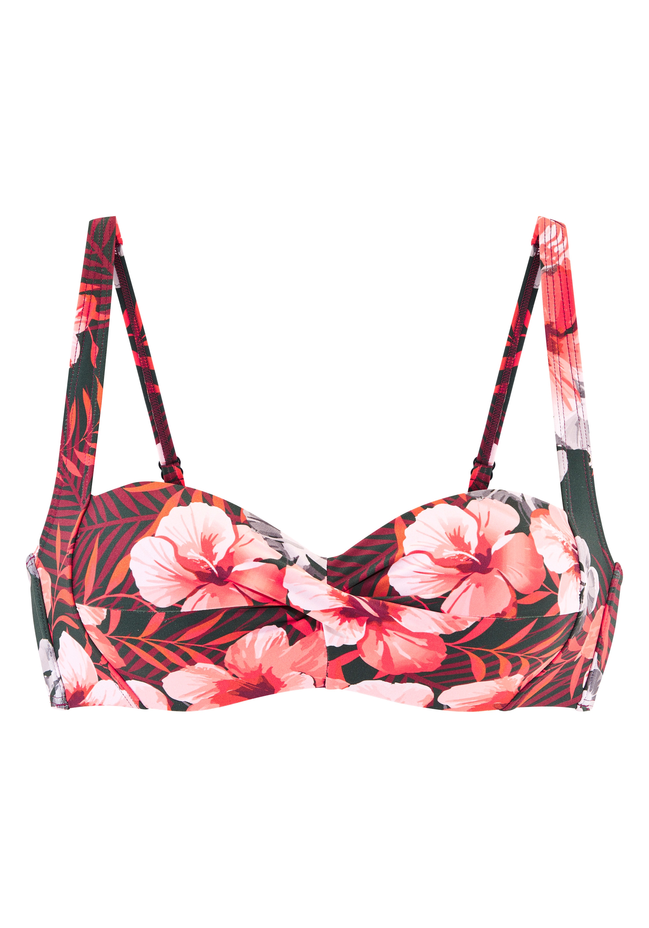 LASCANA Top bikini bandeau à armatures »Loria« in  Wickeloptik, bis G-Cup