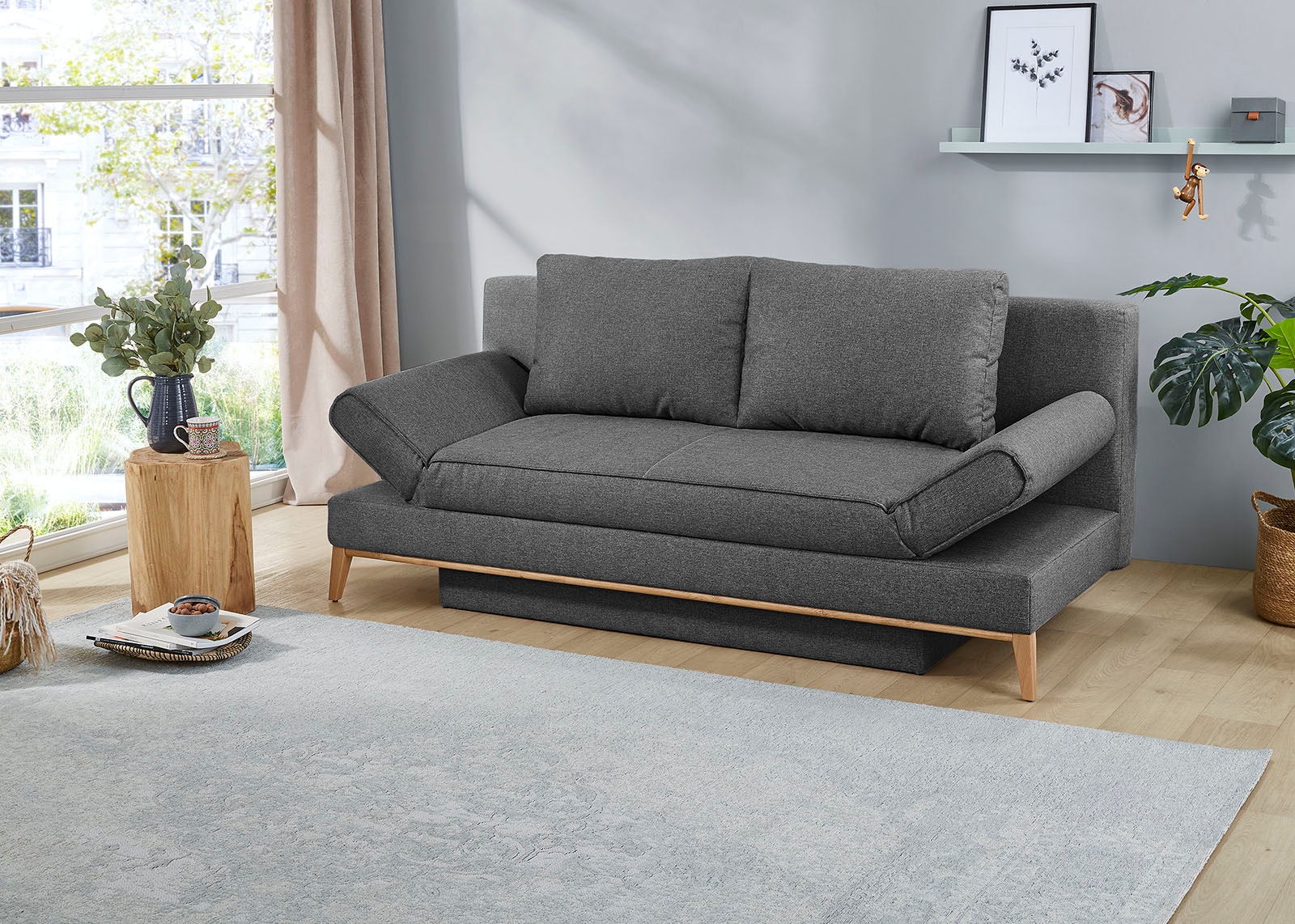 Jockenhöfer Gruppe Canapé-lit »Yann« inklusive Bettfunktion, Stauraum/Bettkasten, verstellbare Armlehnen