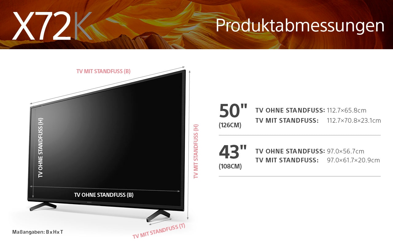 4K Sony Ultra maintenant TV LED-Fernseher Smart-TV-Android cm/50 HD, 126 »KD50X72KPAEP«, Zoll,