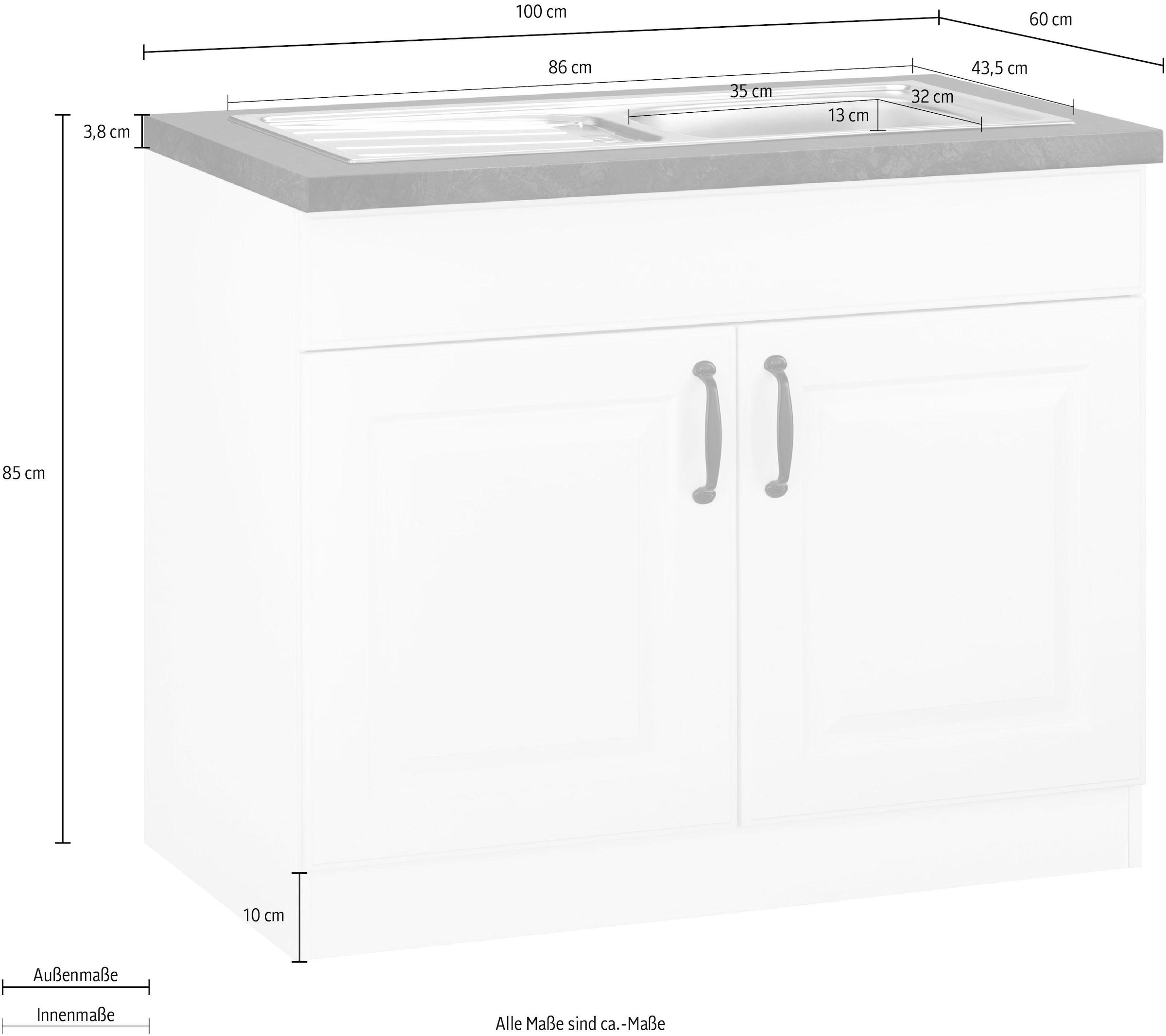 wiho Küchen Spülenschrank »Erla« 100 cm breit mit Kassettenfront