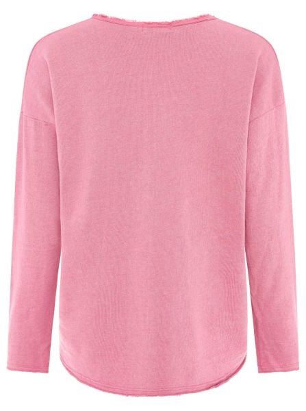 Zwillingsherz Sweatshirt »"Positive Mind"«, Mit V-Ausschnitt im Used Look und Stempeldruck