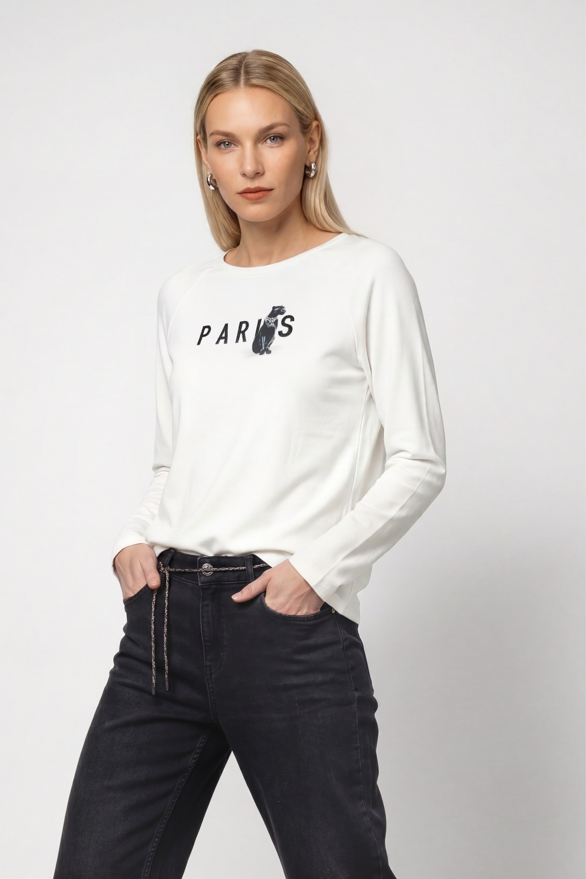 Image of Monari Langarmshirt "Shirt Panther" Regular fit mit Panther-Print