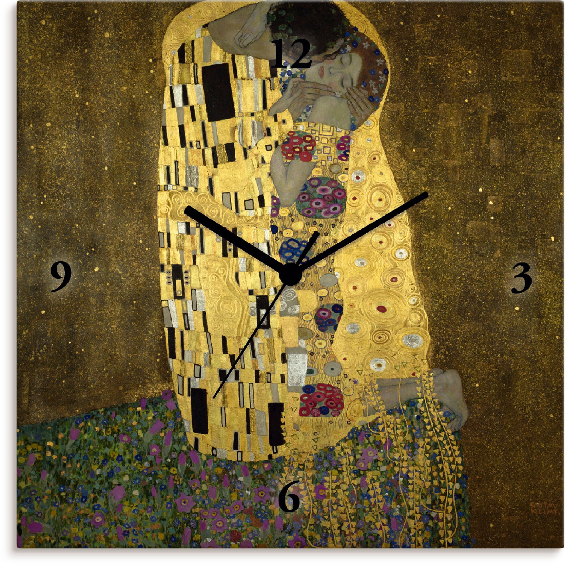 Image of Artland Wanduhr »Der Kuss«, lautlos, ohne Tickgeräusche, nicht tickend, geräuschlos - wählbar: Funkuhr o. Quarzuhr, moderne Uhr für Wohnzimmer, Küche etc. - Stil: modern bei Ackermann Versand Schweiz