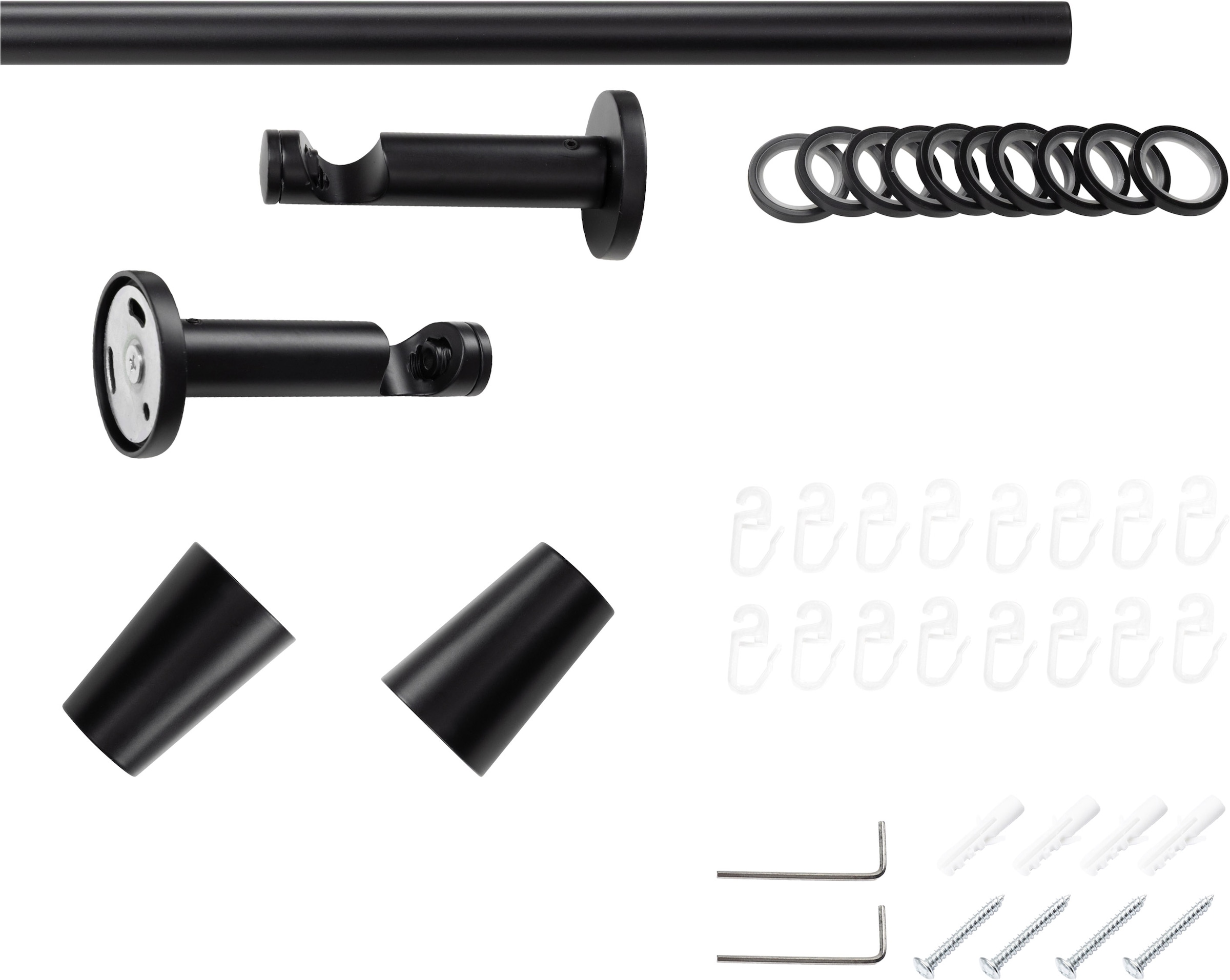 SN DECO GROUP Gardinenstange »Gardinenstange Nizza Ø 19 mm, 1-läufig, Fixmass, verschraubt« Ø 19 mm Fixmass;kürzbar