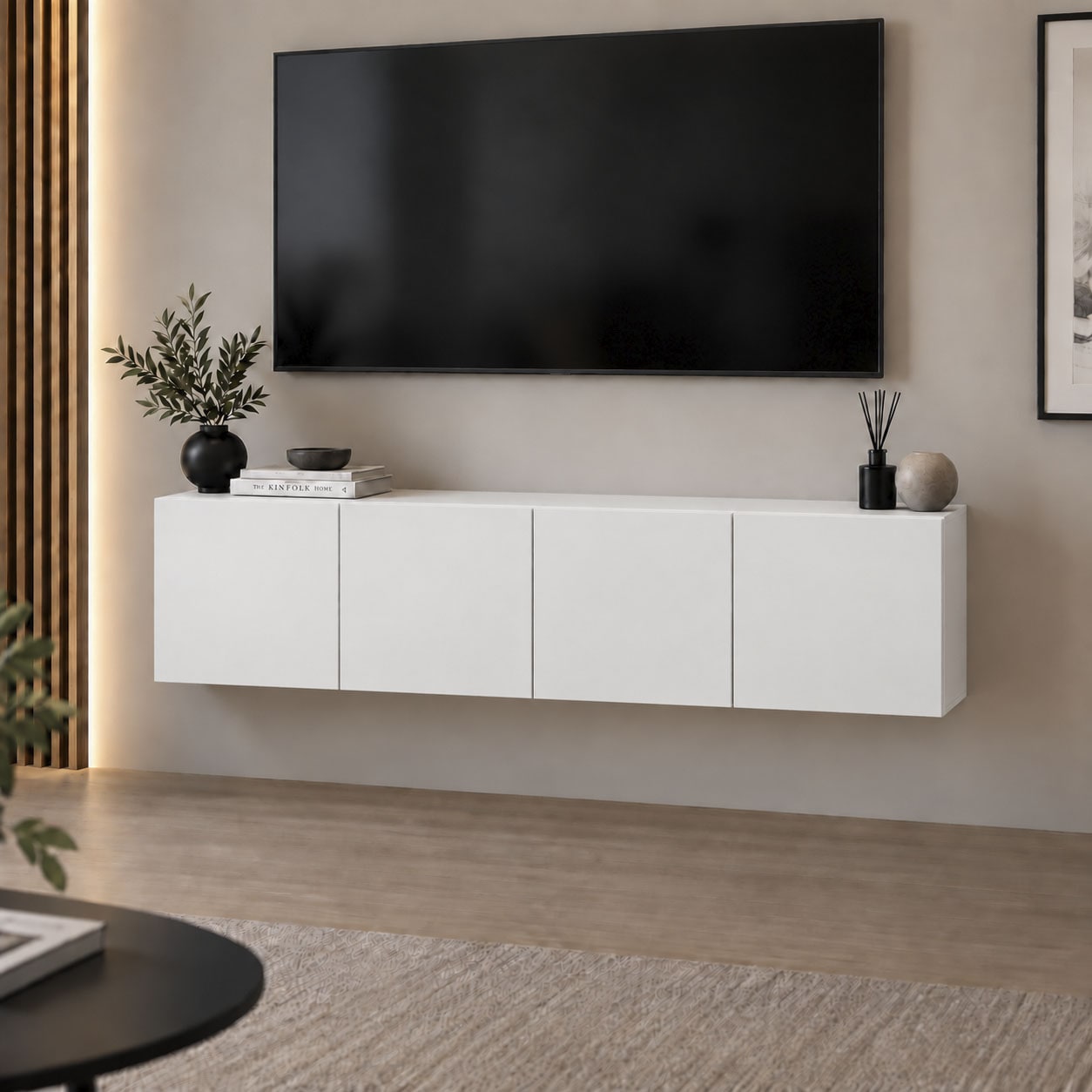 borchardt Möbel Table basse »Vaasa, Konsole, Hängeschrank mit 4 Türen« largeur 152 cm, uniquement suspendu