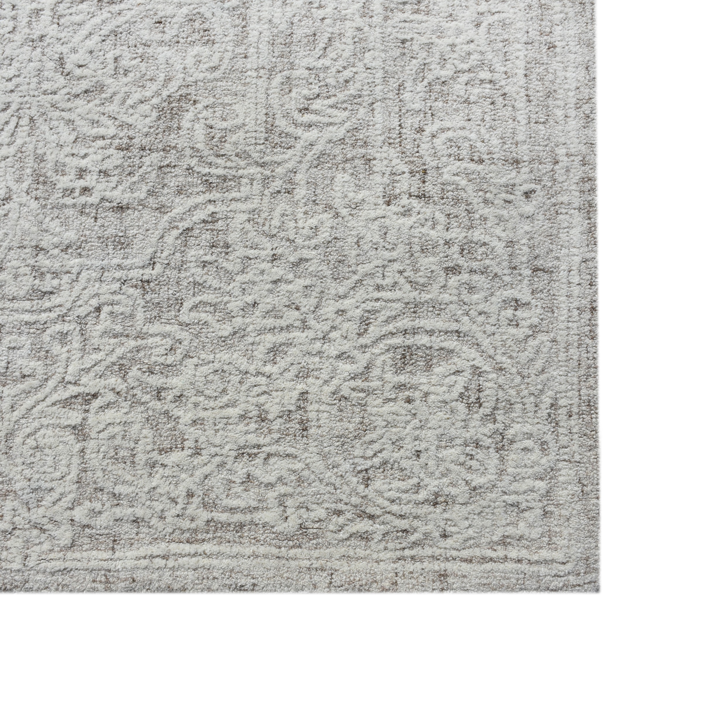 my home Wollteppich »Umea, handgefertigt, Wolle, Hoch-Tief-Struktur« rechteckig 14 mm Höhe einfarbig, Wolle, Teppich, Wohnzimmer, Schlafzimmer, Esszimmer