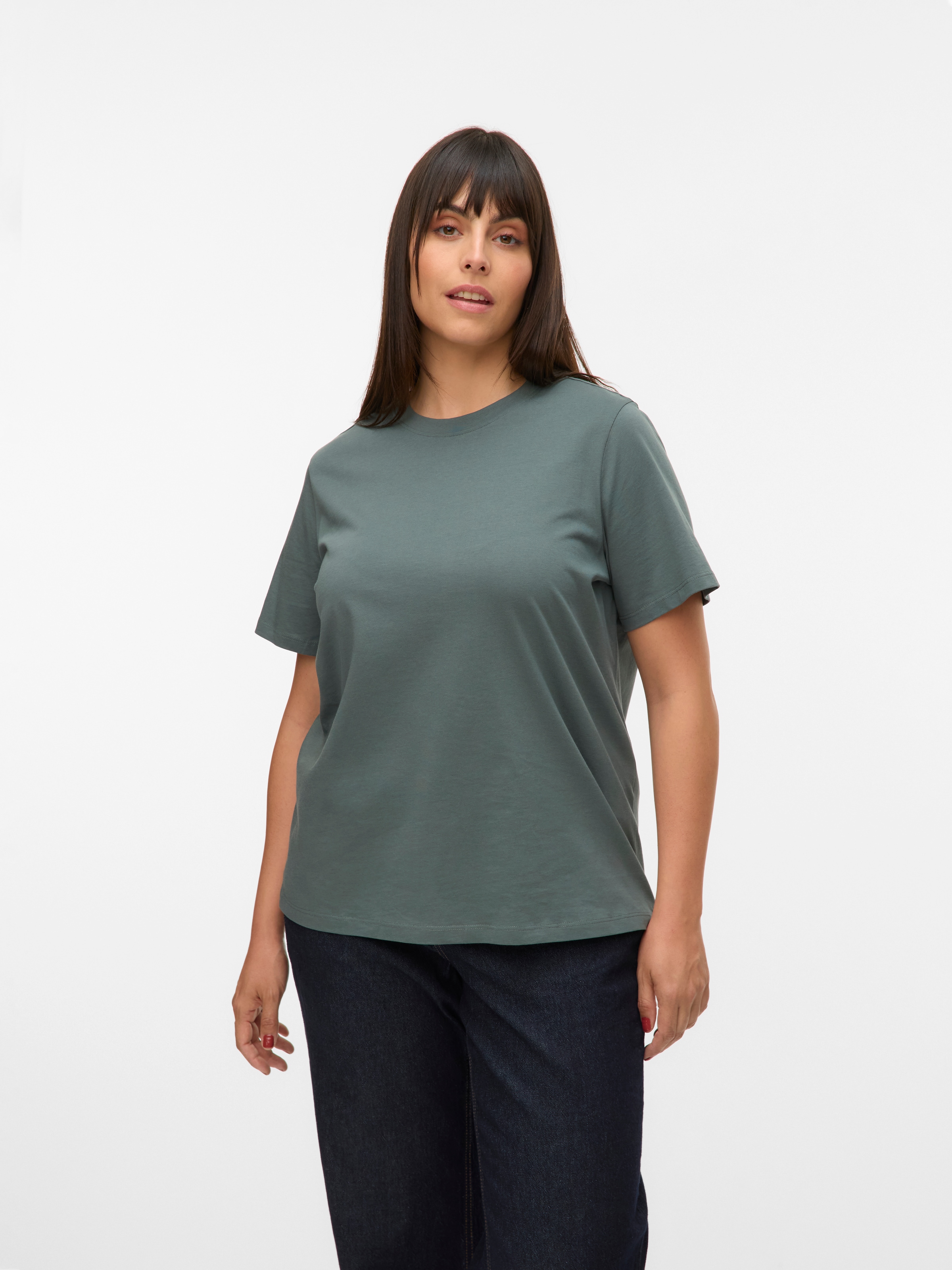 Image of Vero Moda Curve Kurzarmshirt "VMPAULINA SS T-SHIRT GA JRS NOOS CUR" Baumwolle, regular fit