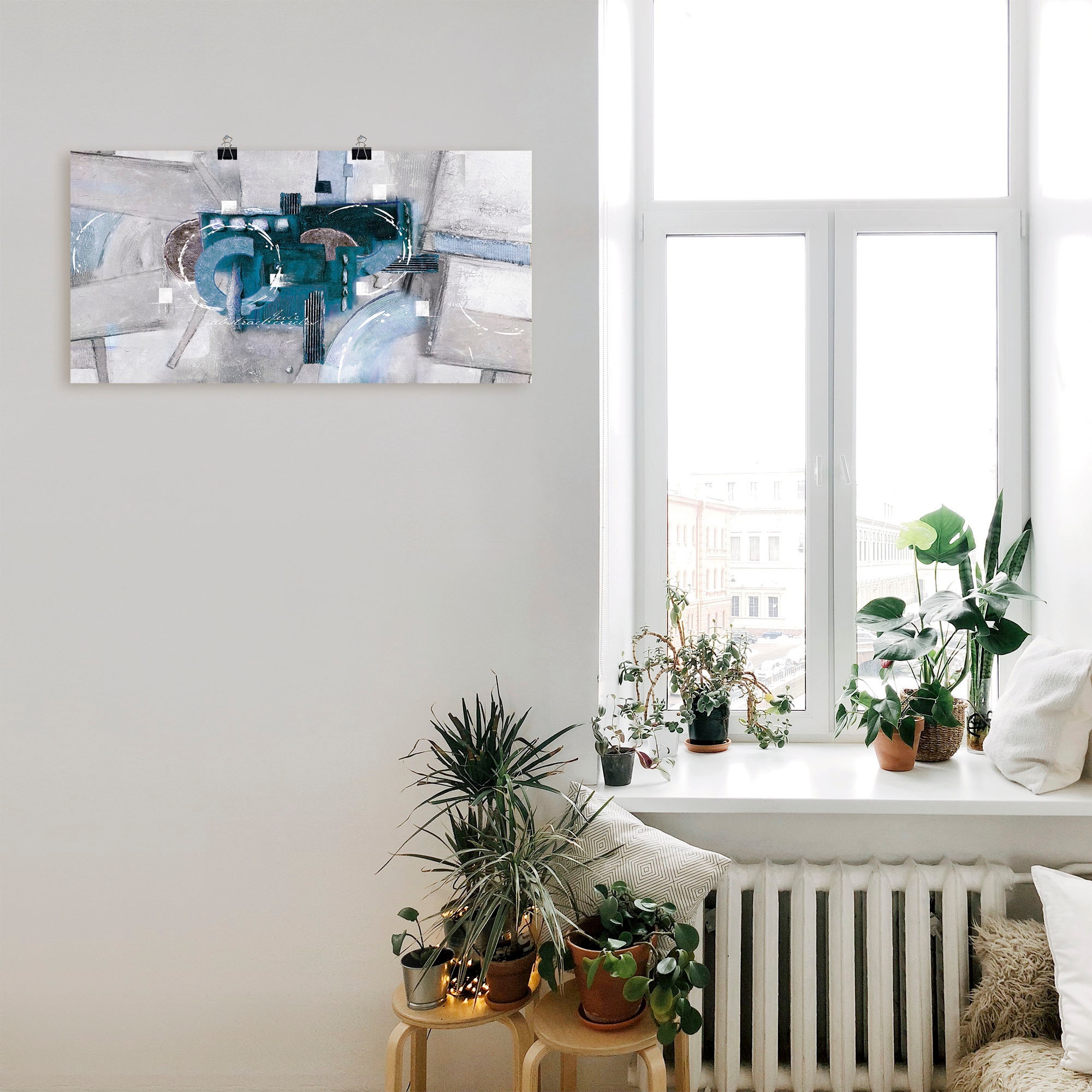 Artland Fresque murale »Abstrakte blaue Kreise« 1 cuis tlg. als Alubild, Leinwandbild, Poster in verschied. Grössen