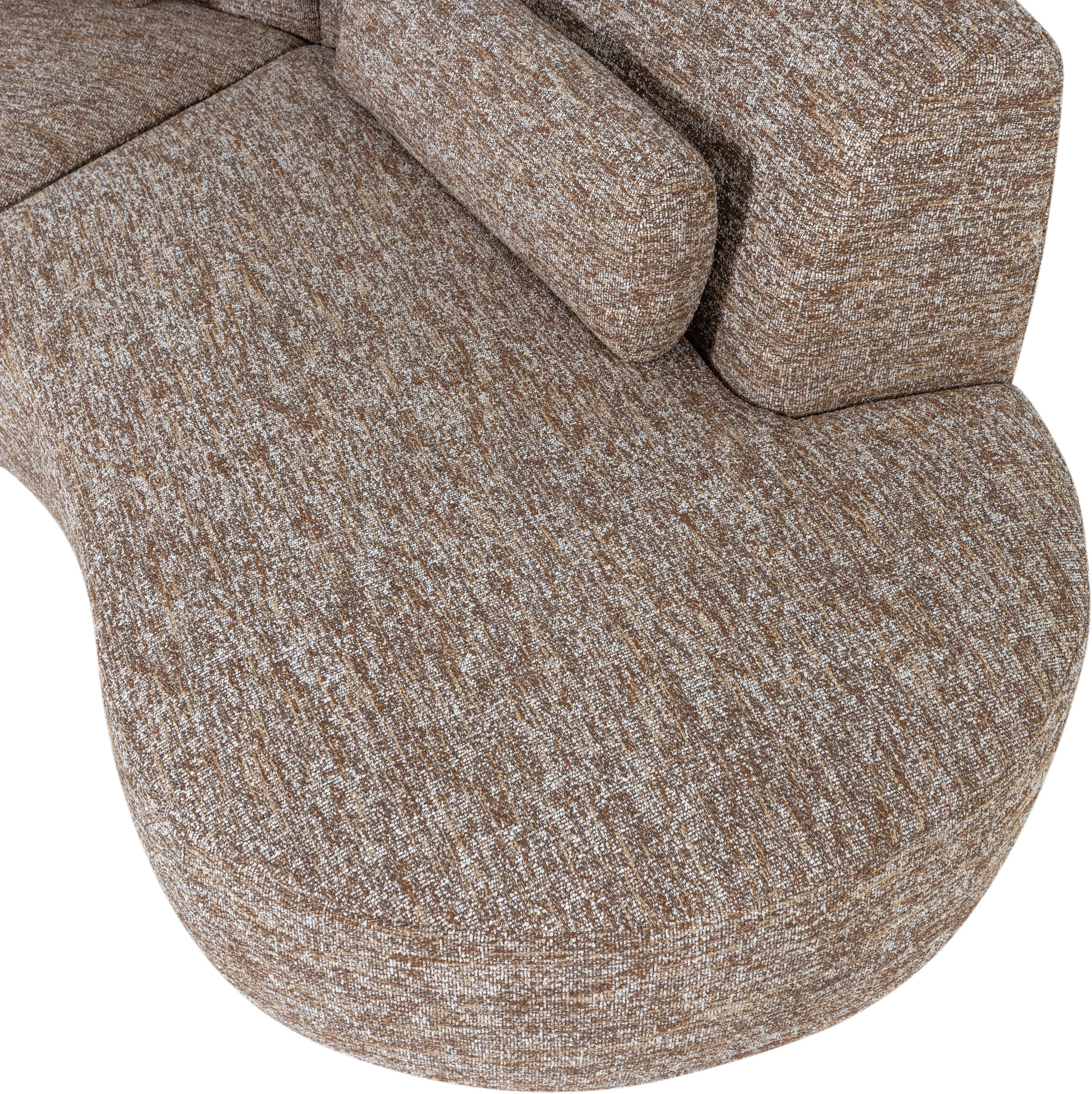 WOOOD 4 places »Batavier 4-Sitzer Melange-Webstoff halbrunde Form B254 x T122x H74 cm« Capacité de charge 320 kg, excellente résistance à l'usure, avec coussin décoratif