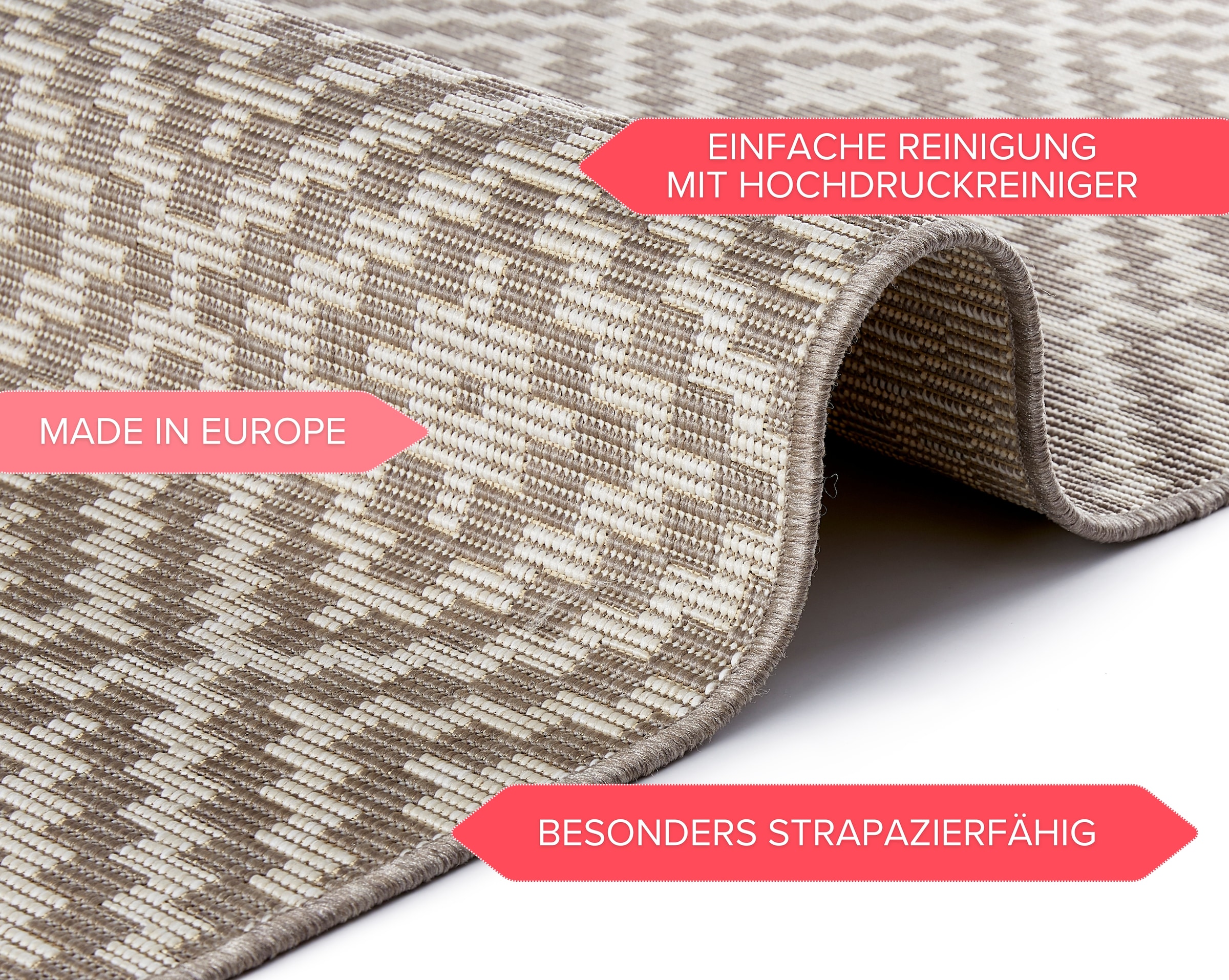 freundin Home Collection Teppich »Breeze«, rechteckig, 8 mm Höhe, In-& Outdoor, Wetterfest, Balkon, Garten, Wohnzimmer, Rauten