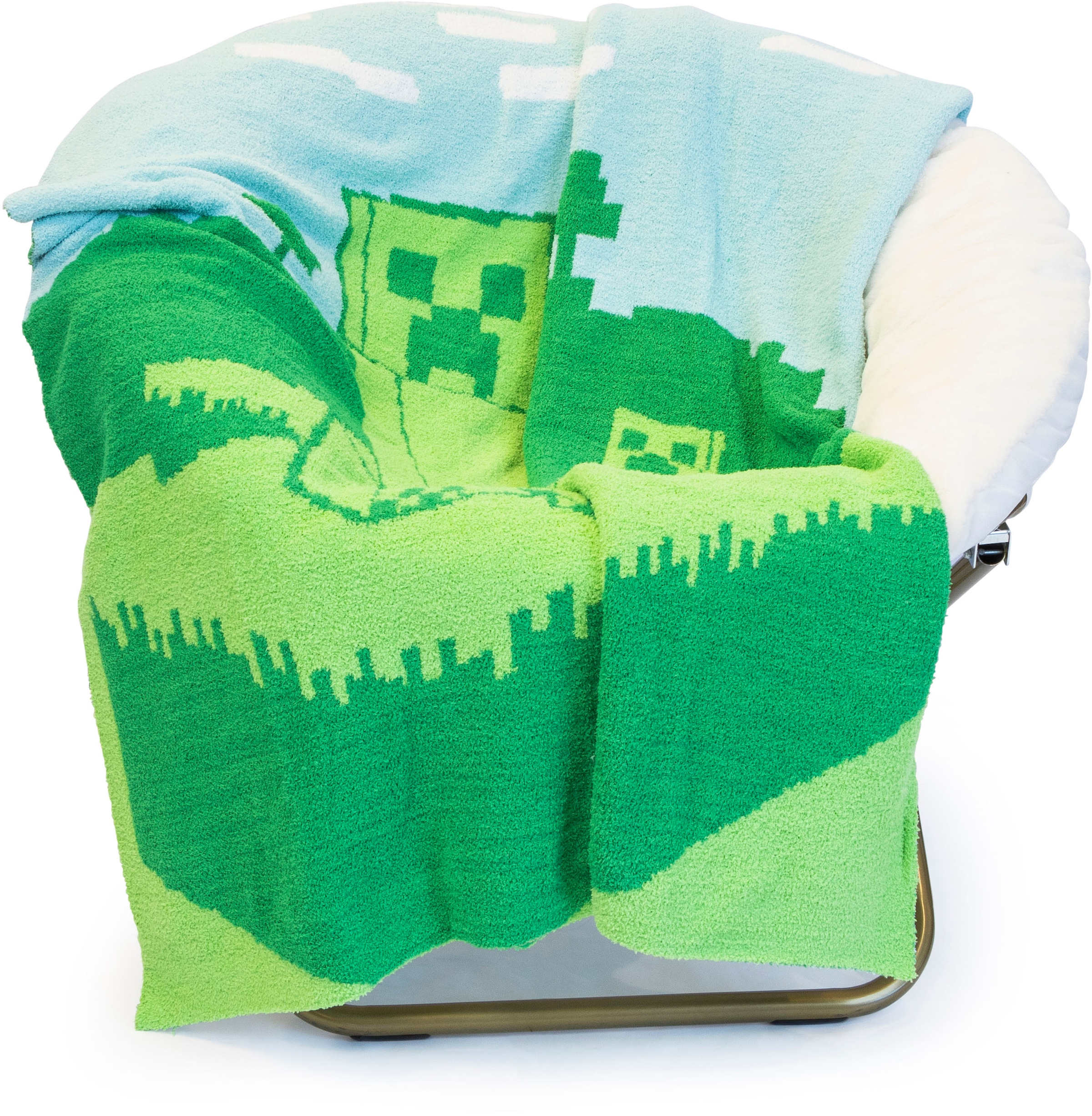 Minecraft Couverture pour enfants »Minecraft Creeper« Plaid douillet - 127 x 152 cm tricoté tout doux