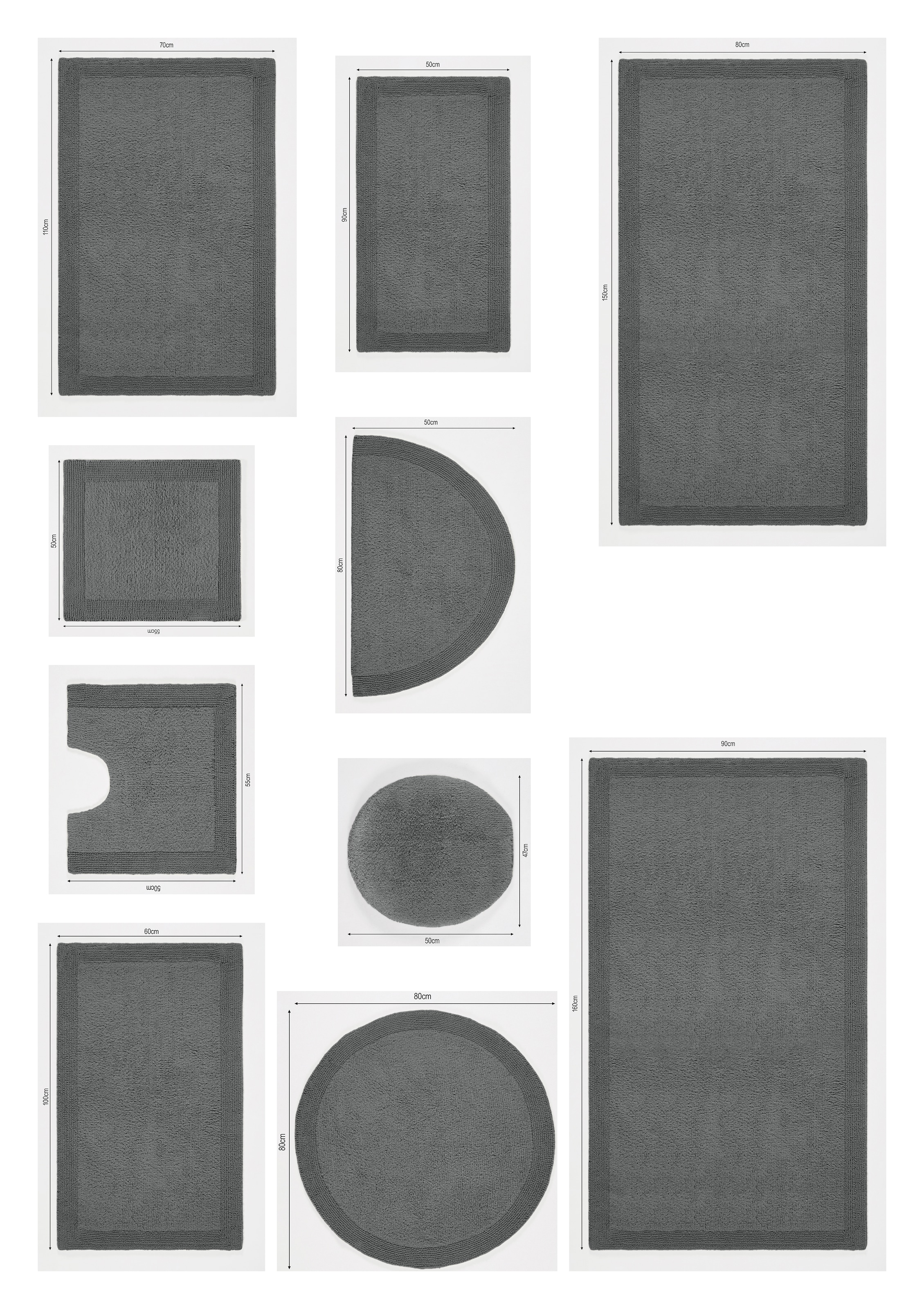 my home Badematte »Kapra, Badvorleger, Badezimmer Teppich«, beidseitig nutzbar-fussbodenheizungsgeeignet-strapazierfähig, mit Bordüre, Badteppich, Badematte, Baumwolle