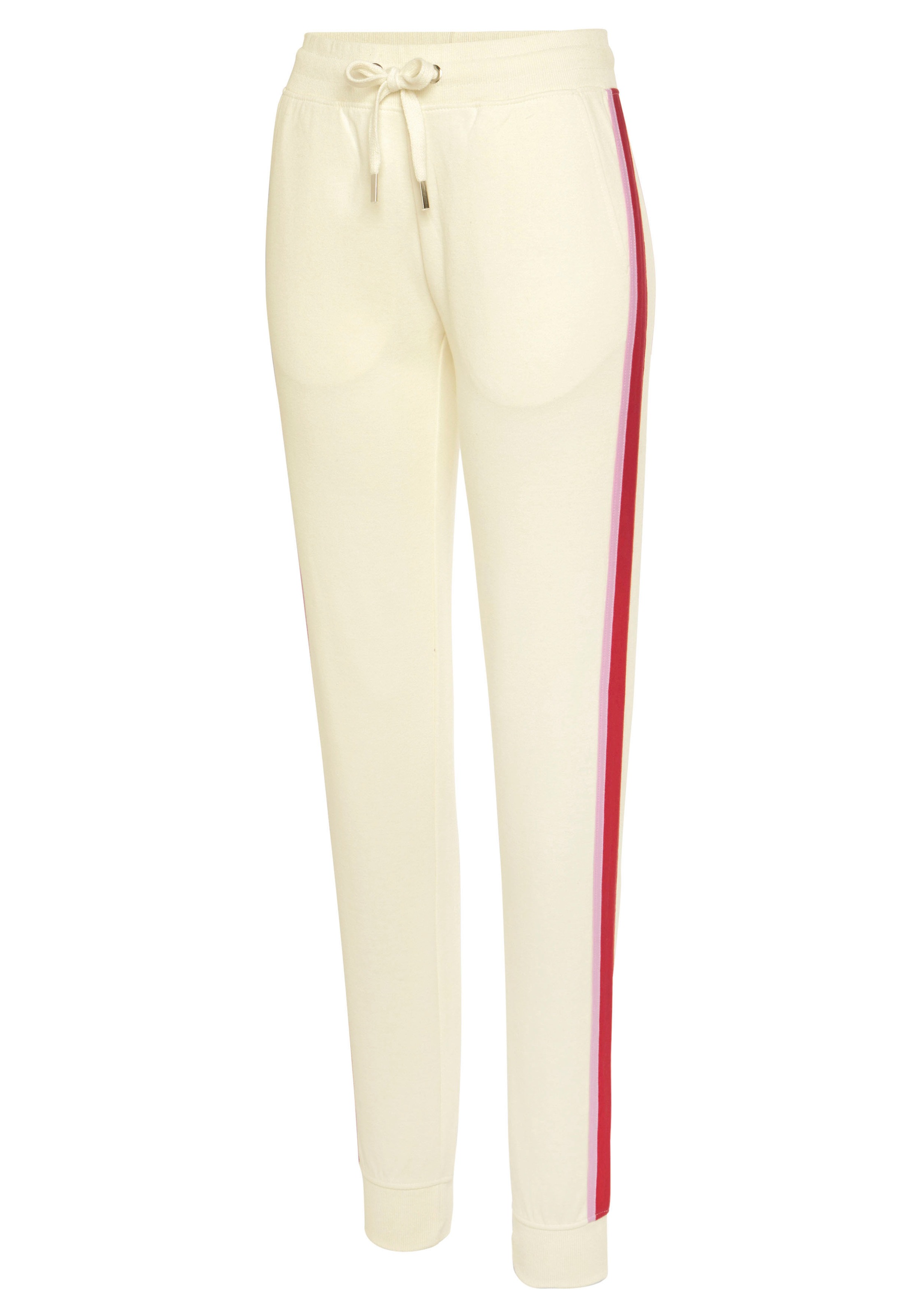 Vivance Sweatpants, (1 tlg.), Sweathose mit kontrast Einsätzen, Loungeanzug
