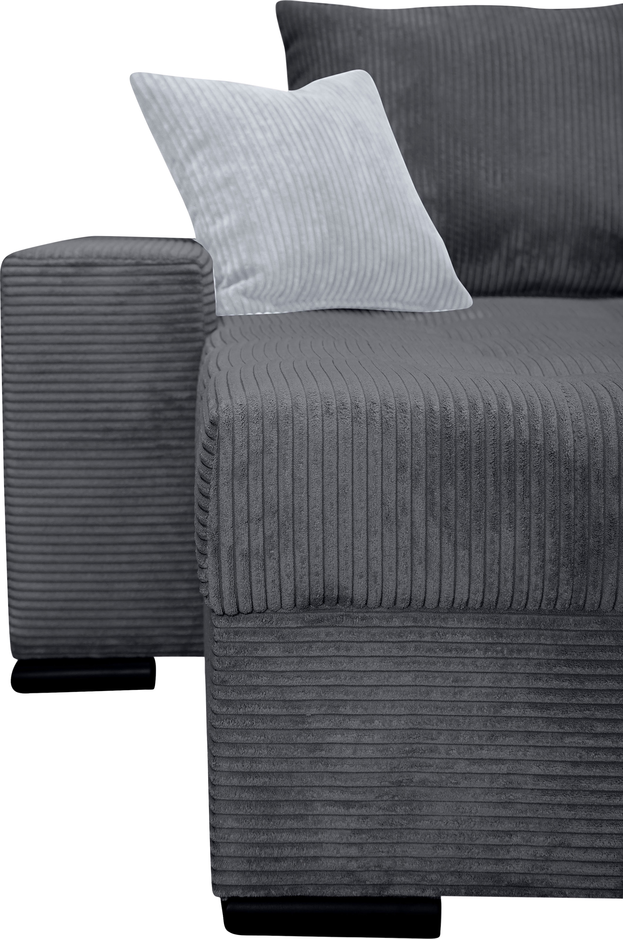 COLLECTION AB Wohnlandschaft »XL-Josy U-Form, Breite 313 cm, Cord-/Mix«, inkl. Bettfunktion, Bettkasten, mit 4 gleich grossen Rückenkissen
