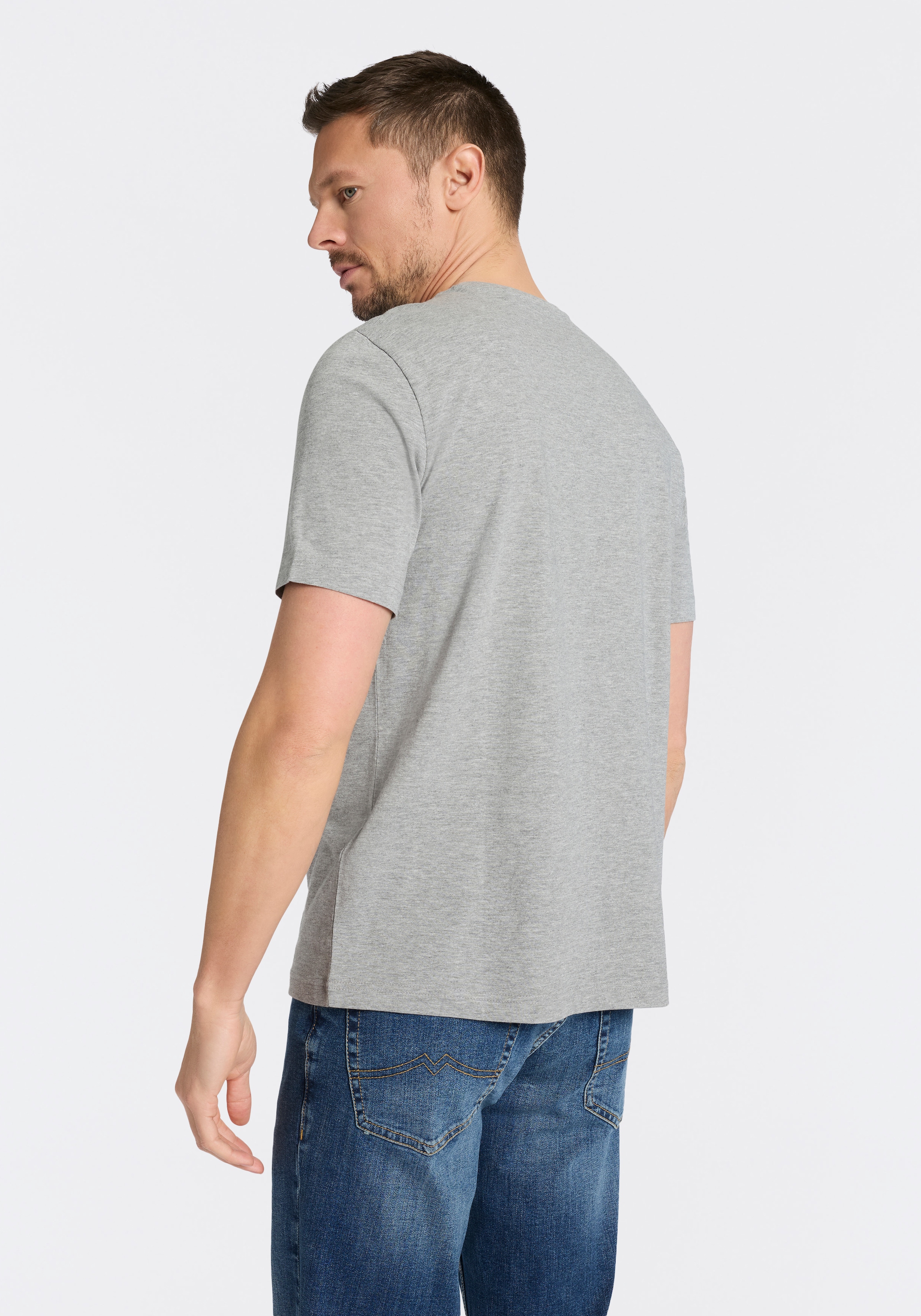 MUSTANG Rundhalsshirt »Alex Logo Brust« mit Logoprint